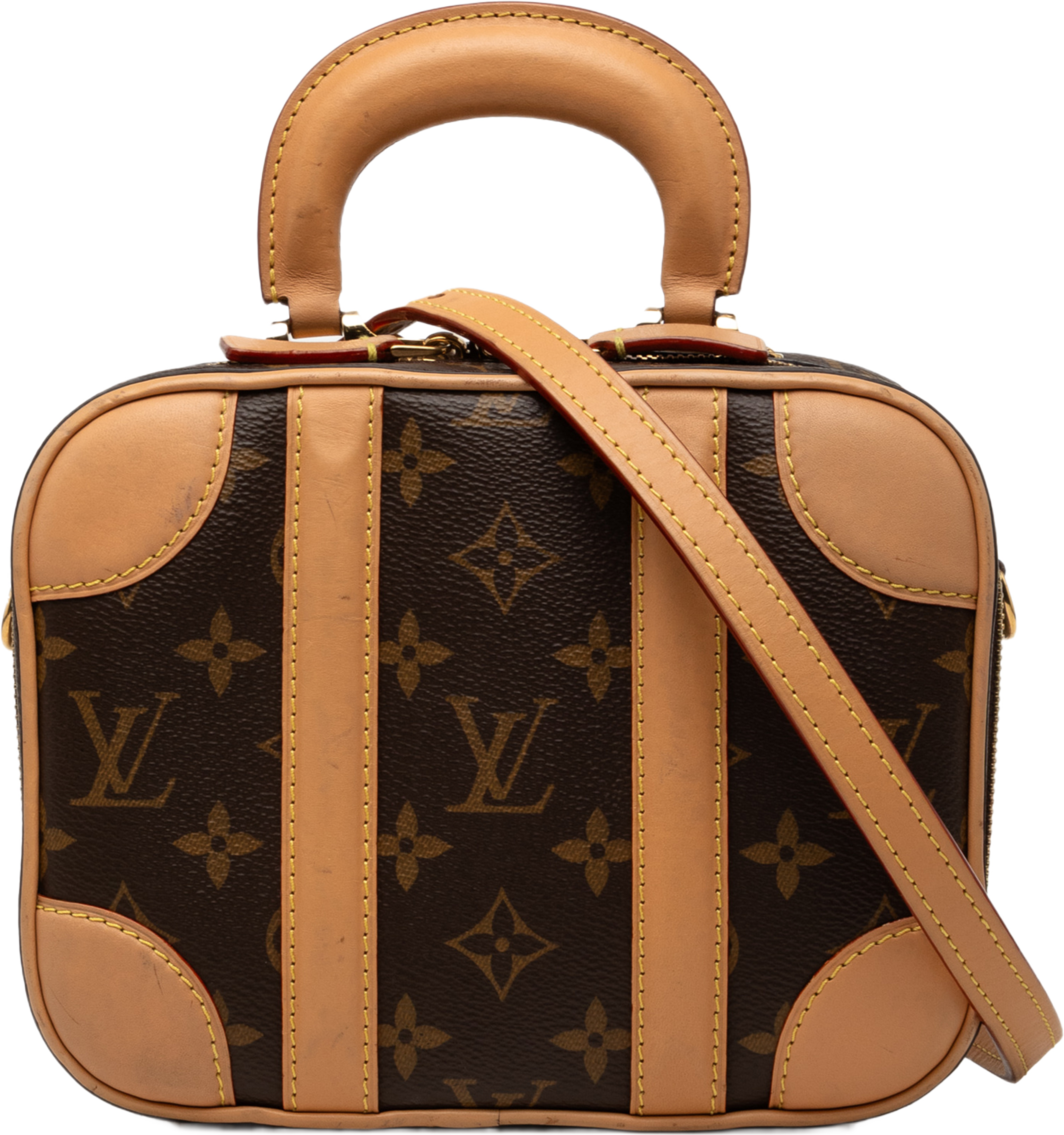 Louis Vuitton Monogram Valisette Bb, från Luxclusif, i färgen brun. Klicka för att öppna bilden i stort format