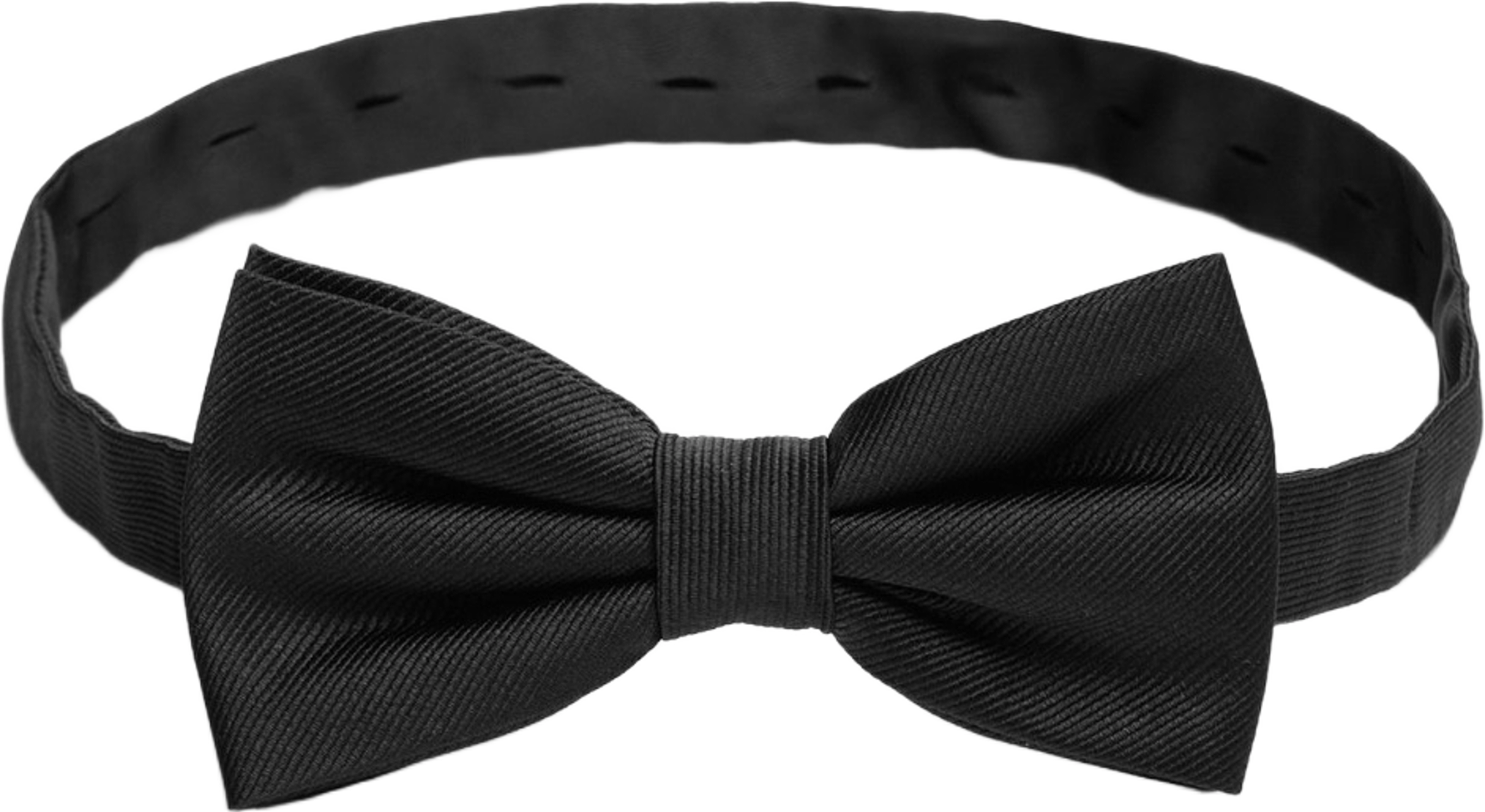 Silk Woven Rib Plain Pre Tied Bow Tie, från John Henric, i färgen black. Klicka för att öppna bilden i stort format