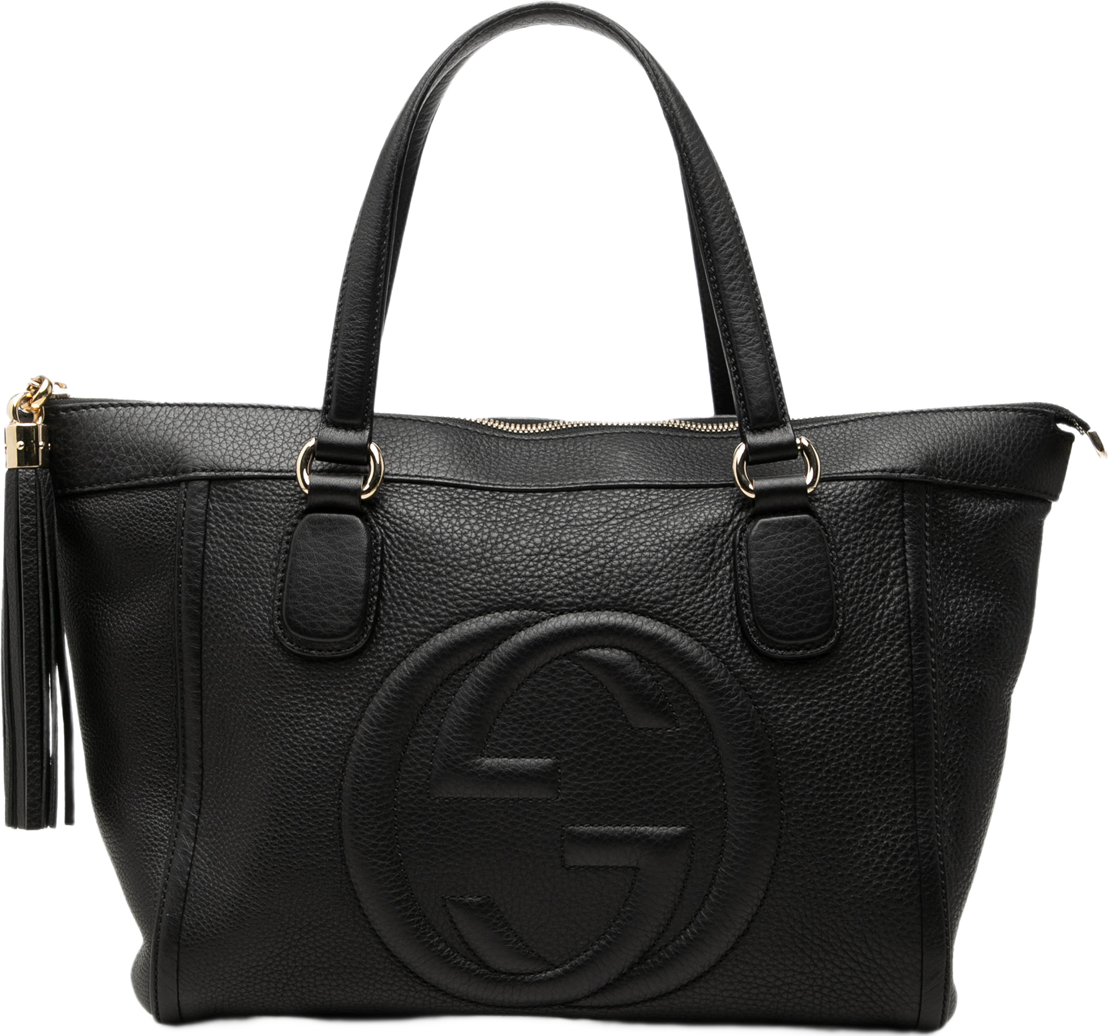 Gucci Small Calfskin Soho Working Tote, från Luxclusif, i färgen svart. Klicka för att öppna bilden i stort format