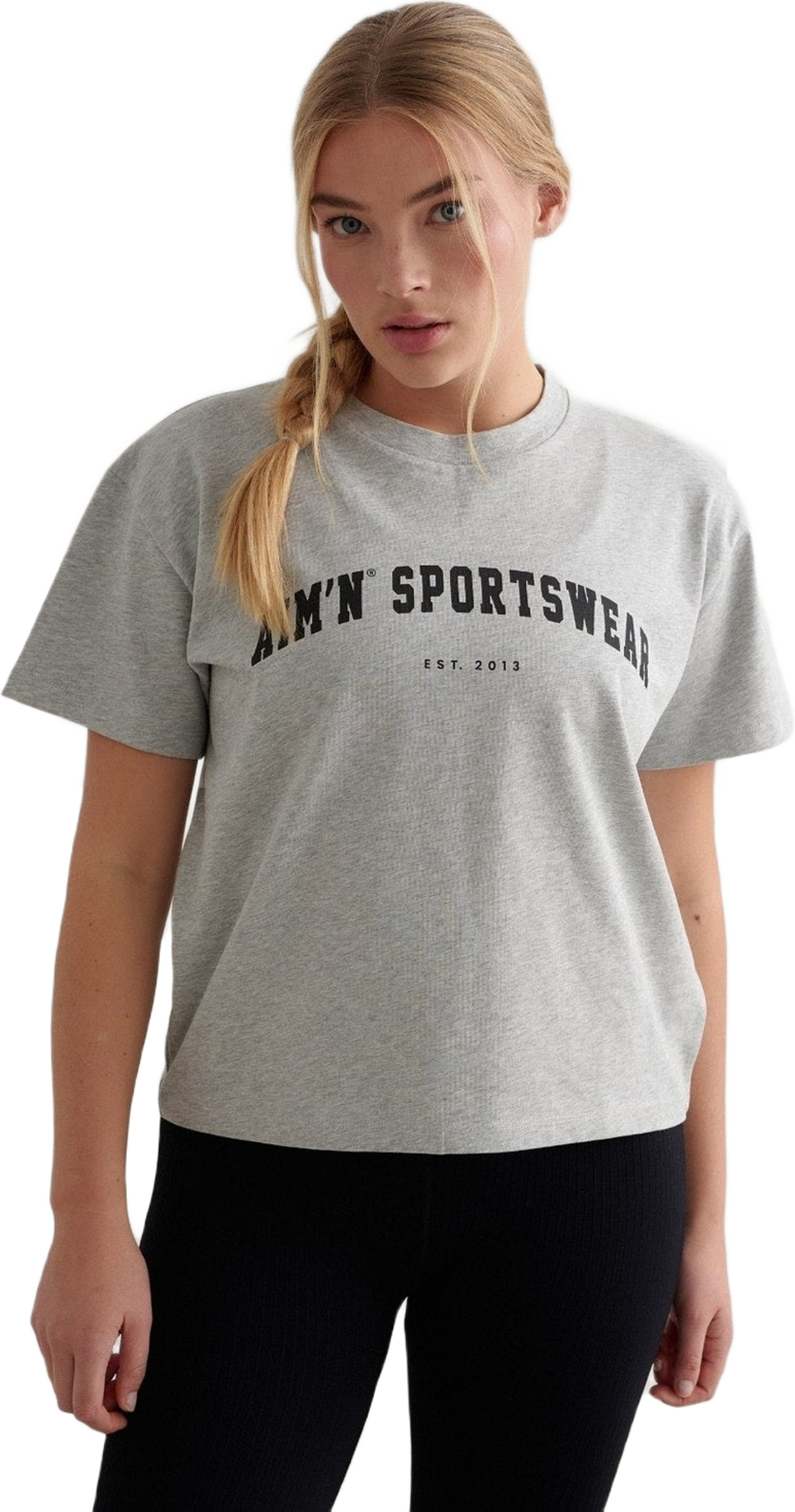 Grey Melange Varsity Boxy T-shirt