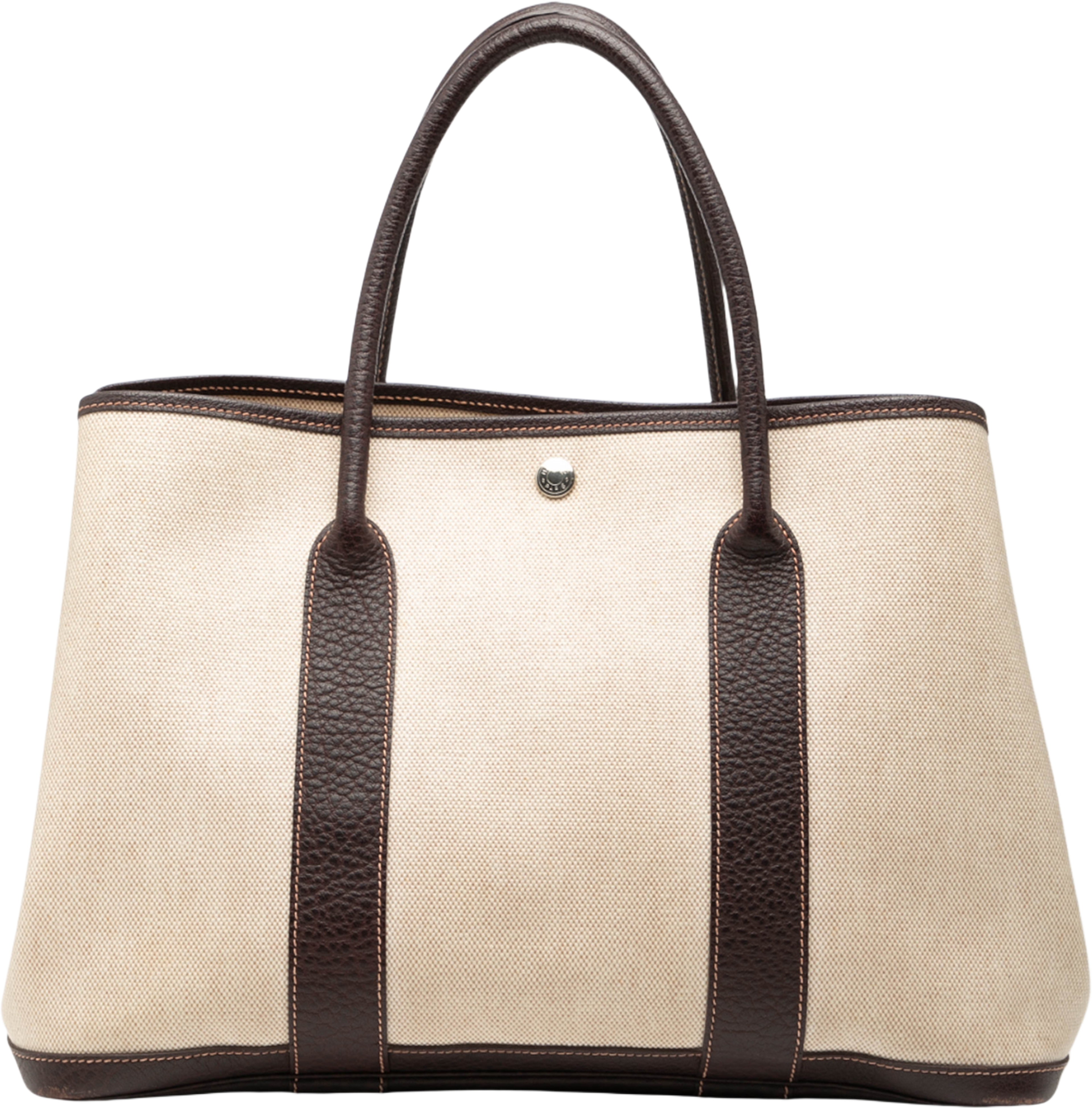 Hermès Toile And Negonda Garden Party 36, från Luxclusif, i färgen beige. Klicka för att öppna bilden i stort format