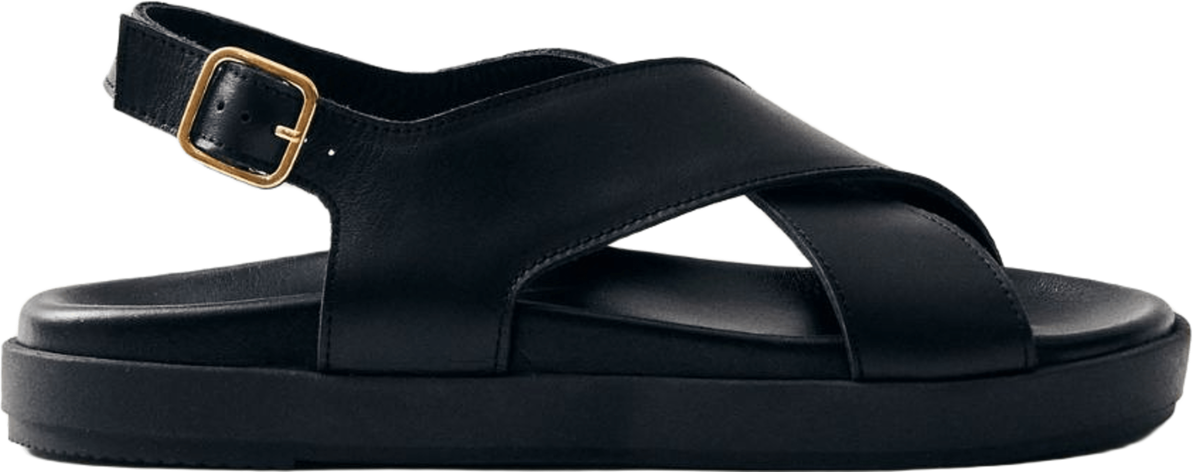 Nico Black Leather Sandals