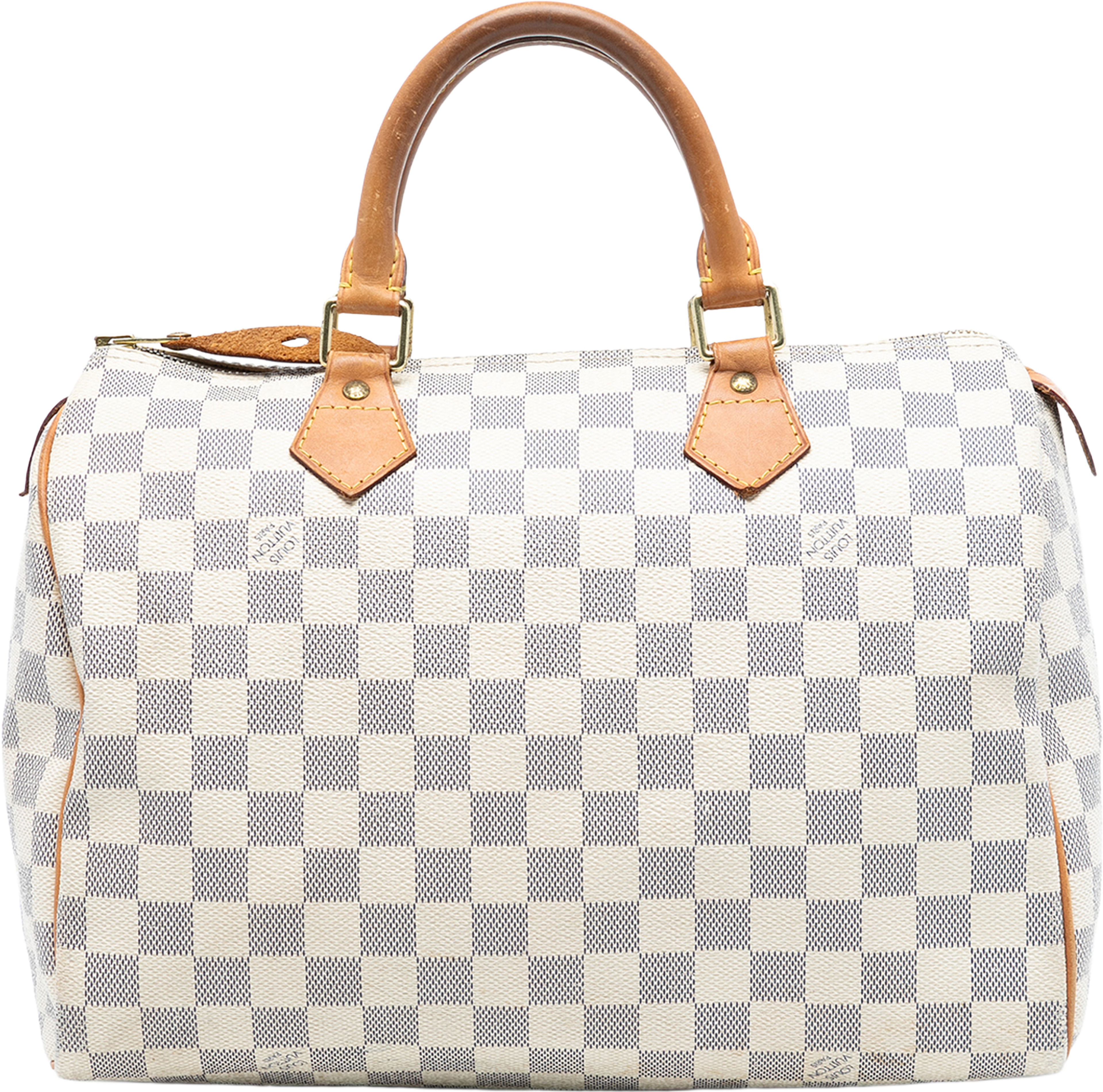 Louis Vuitton Damier Azur Speedy 30, från Luxclusif, i färgen white. Klicka för att öppna bilden i stort format