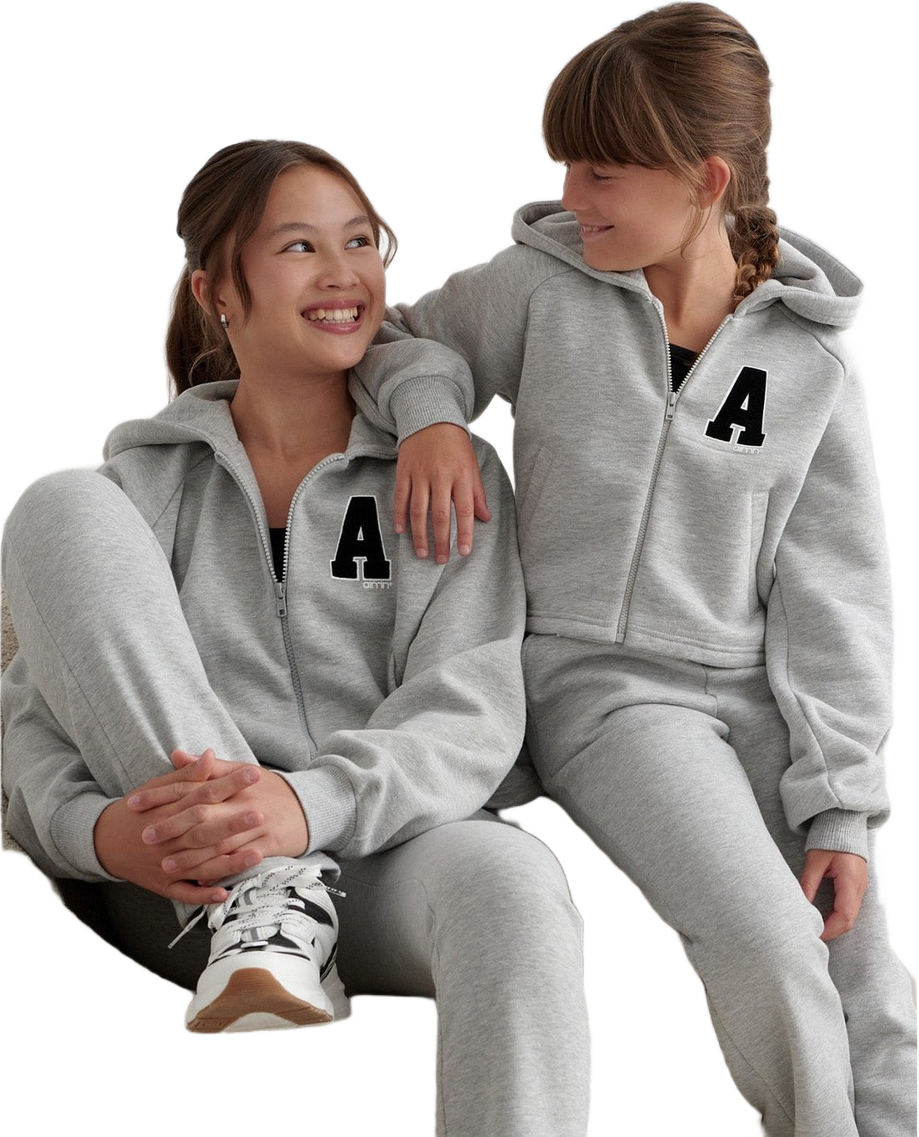 Grey Melange Young Sweat Zip Hood