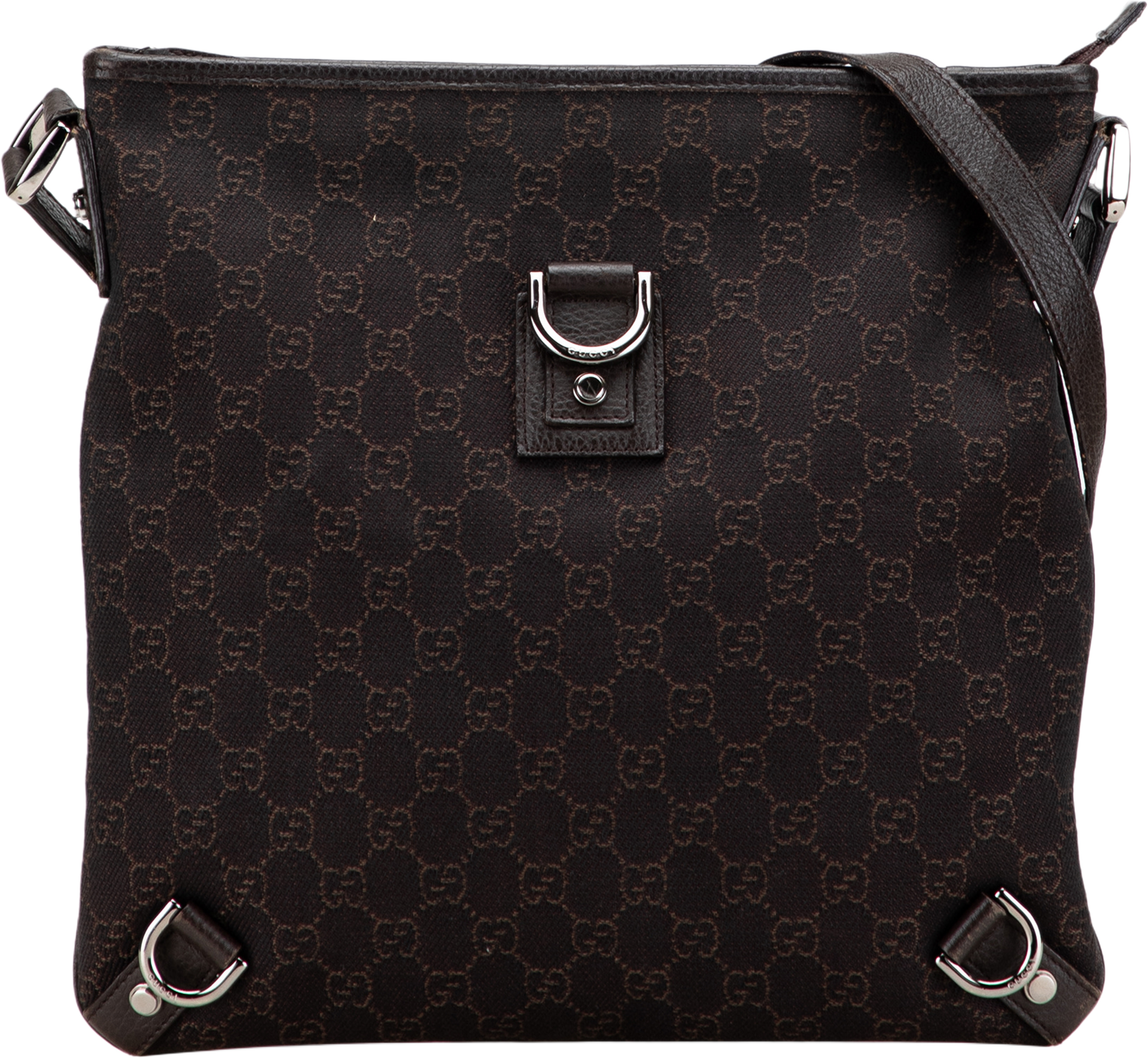 Gucci Gg Denim Abbey D Ring Crossbody, från Luxclusif, i färgen dark brown. Klicka för att öppna bilden i stort format