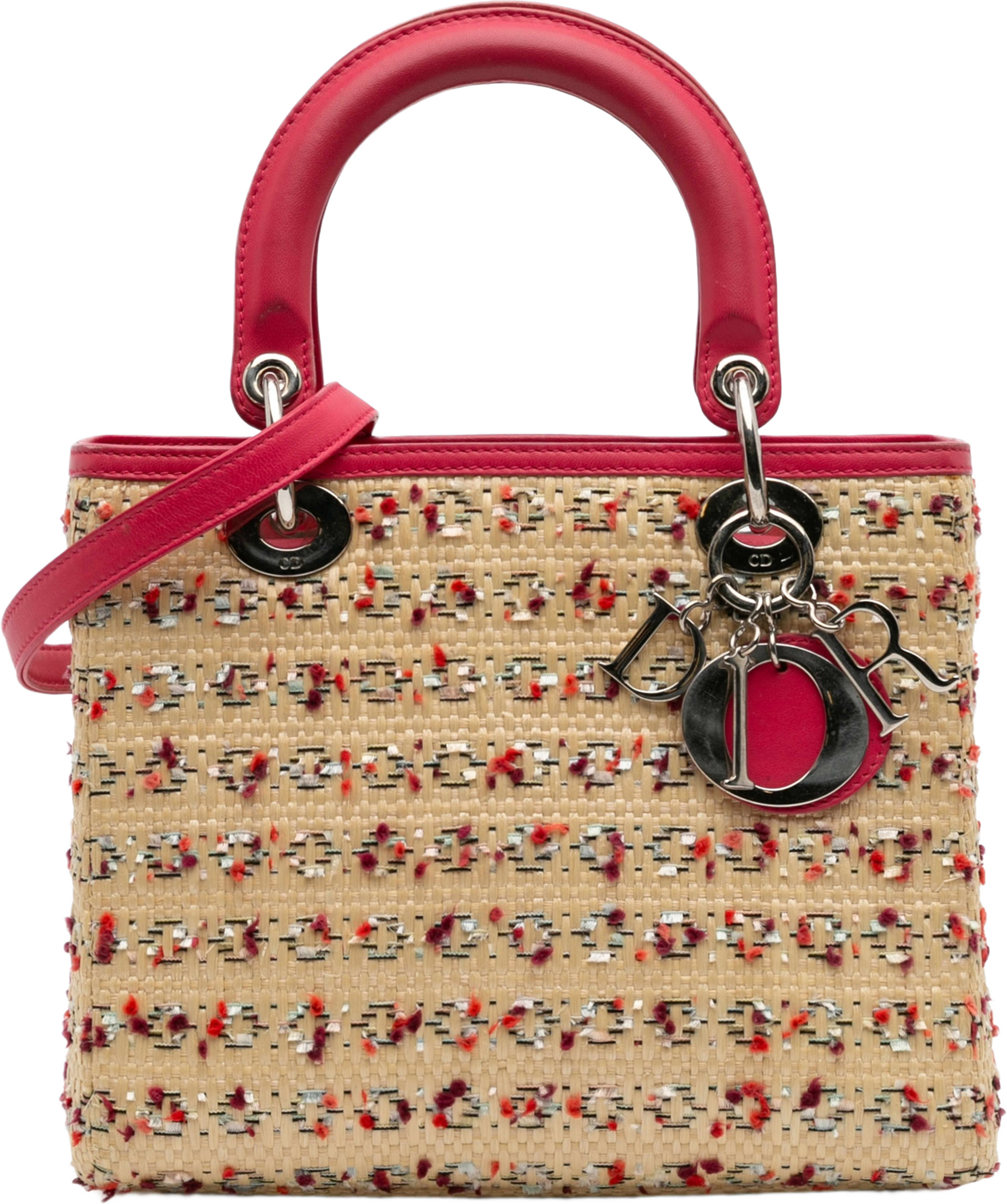 Dior Medium Woven Raffia Lady Dior, från Luxclusif, i färgen beige. Klicka för att öppna bilden i stort format