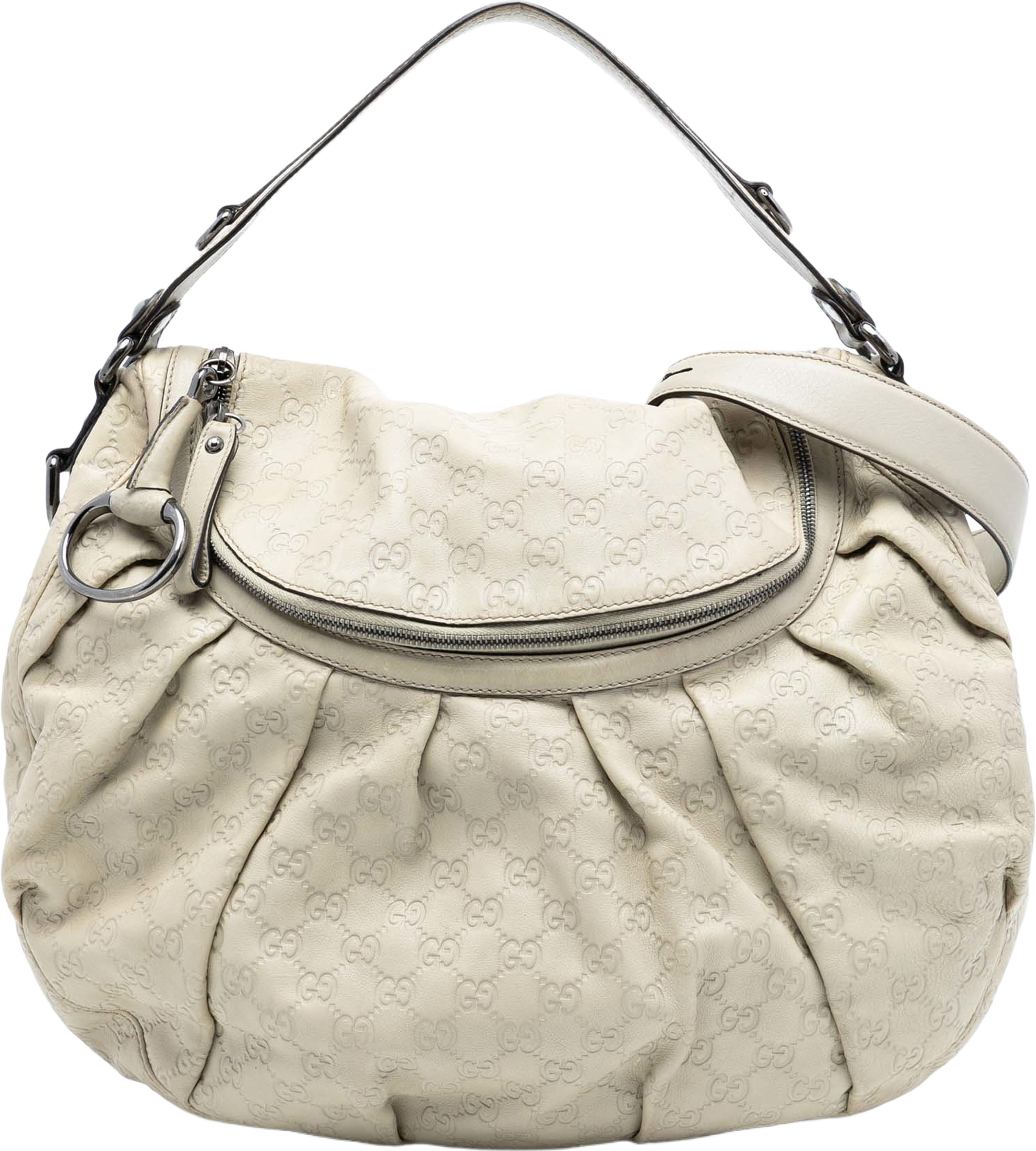 Gucci Guccissima Icon Bit Satchel, från Luxclusif, i färgen white. Klicka för att öppna bilden i stort format