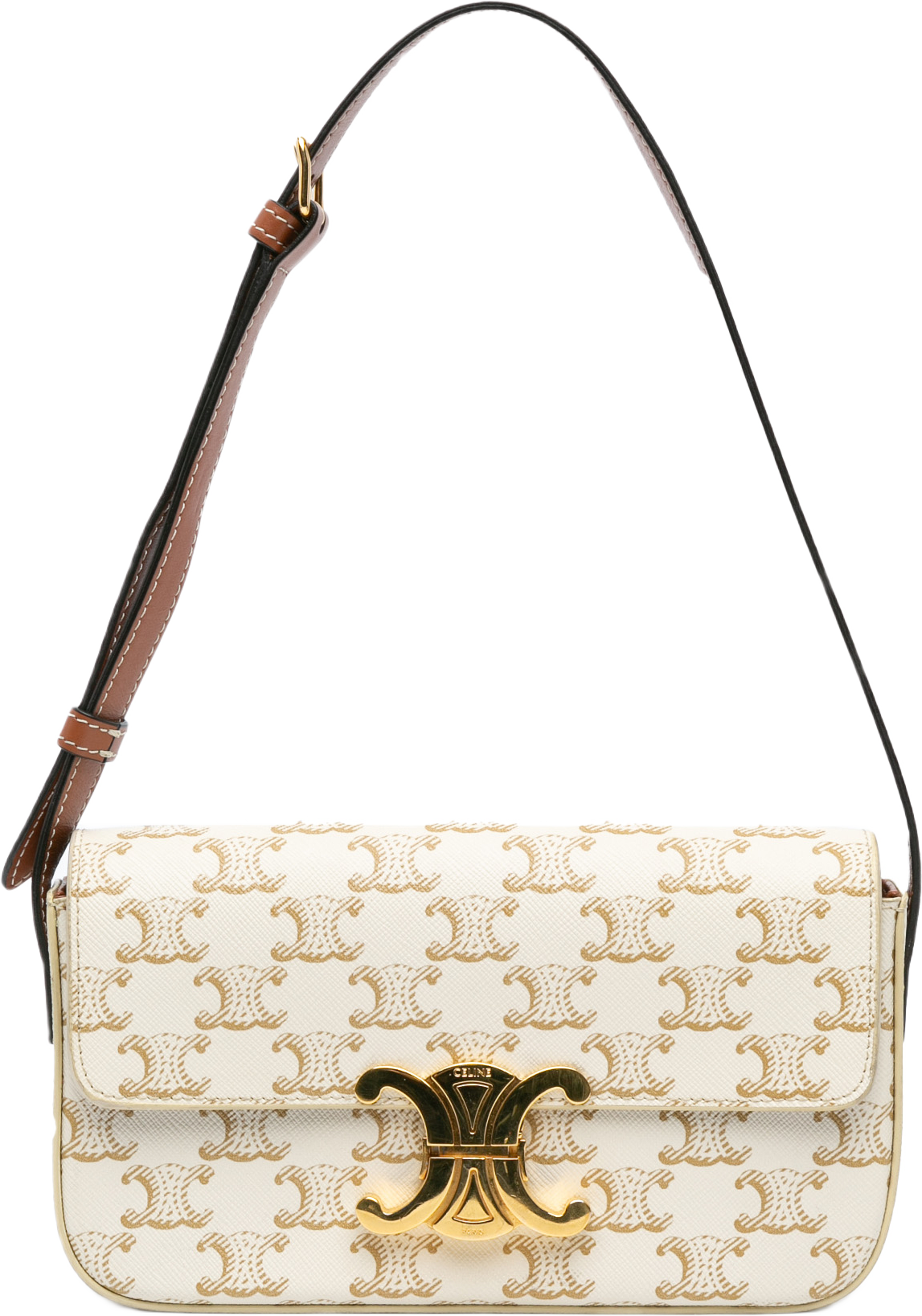 Celine Triomphe Coated Canvas Claude Shoulder Bag