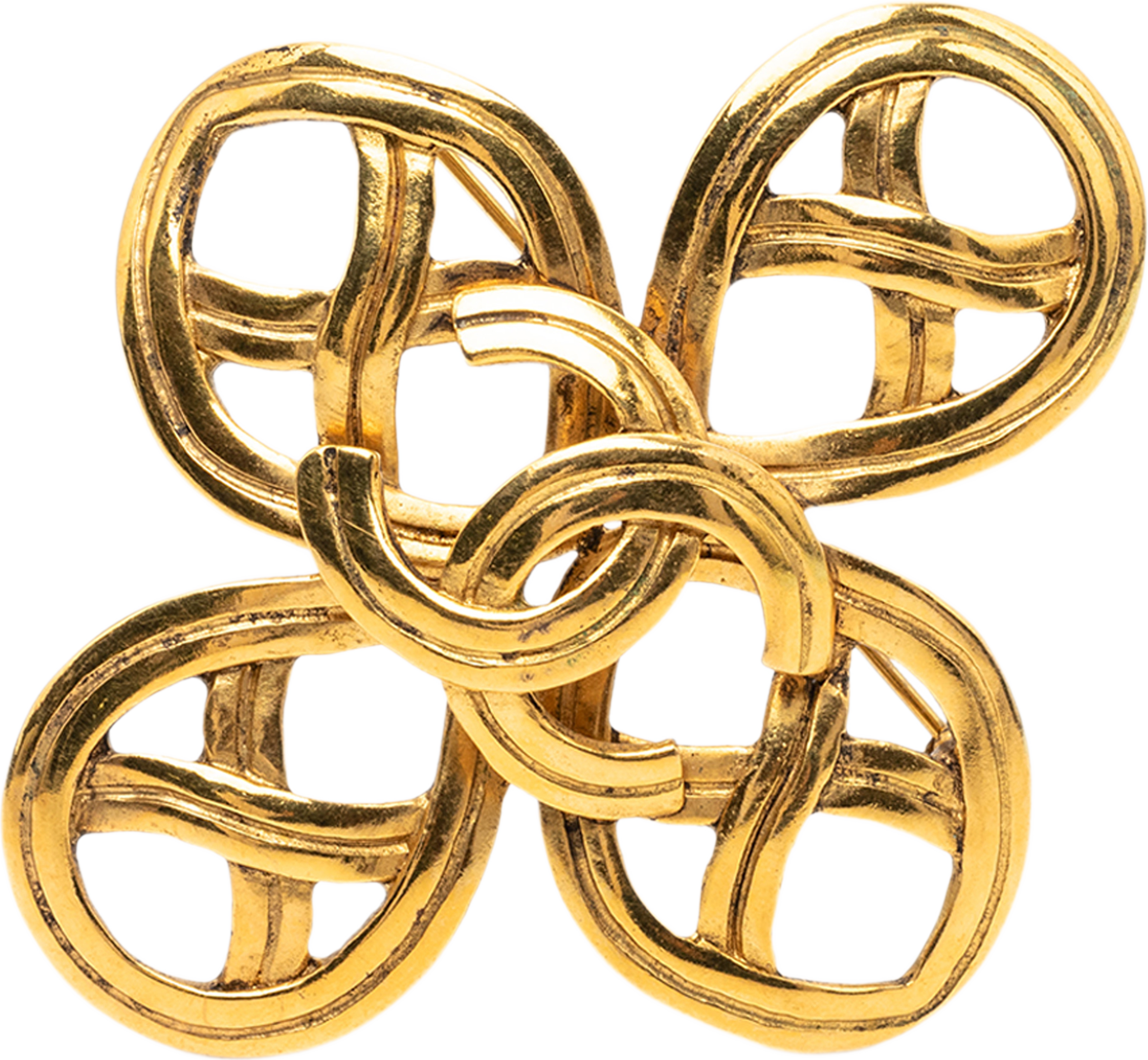 Chanel Cc Gold Plated Infinity Brooch, från Luxclusif, i färgen guld. Klicka för att öppna bilden i stort format