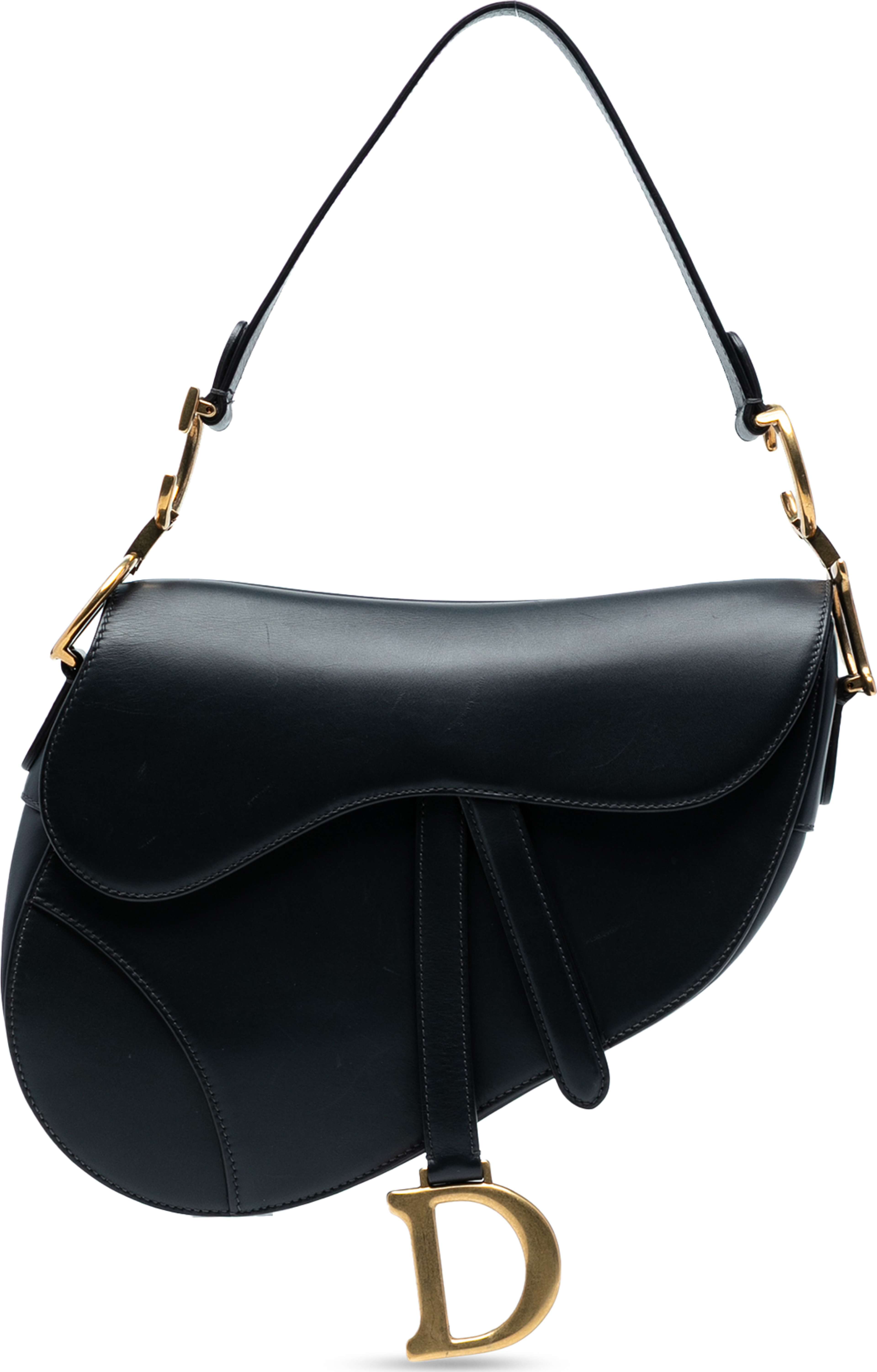Dior Smooth Calfskin Saddle Bag, från Luxclusif, i färgen black. Klicka för att öppna bilden i stort format