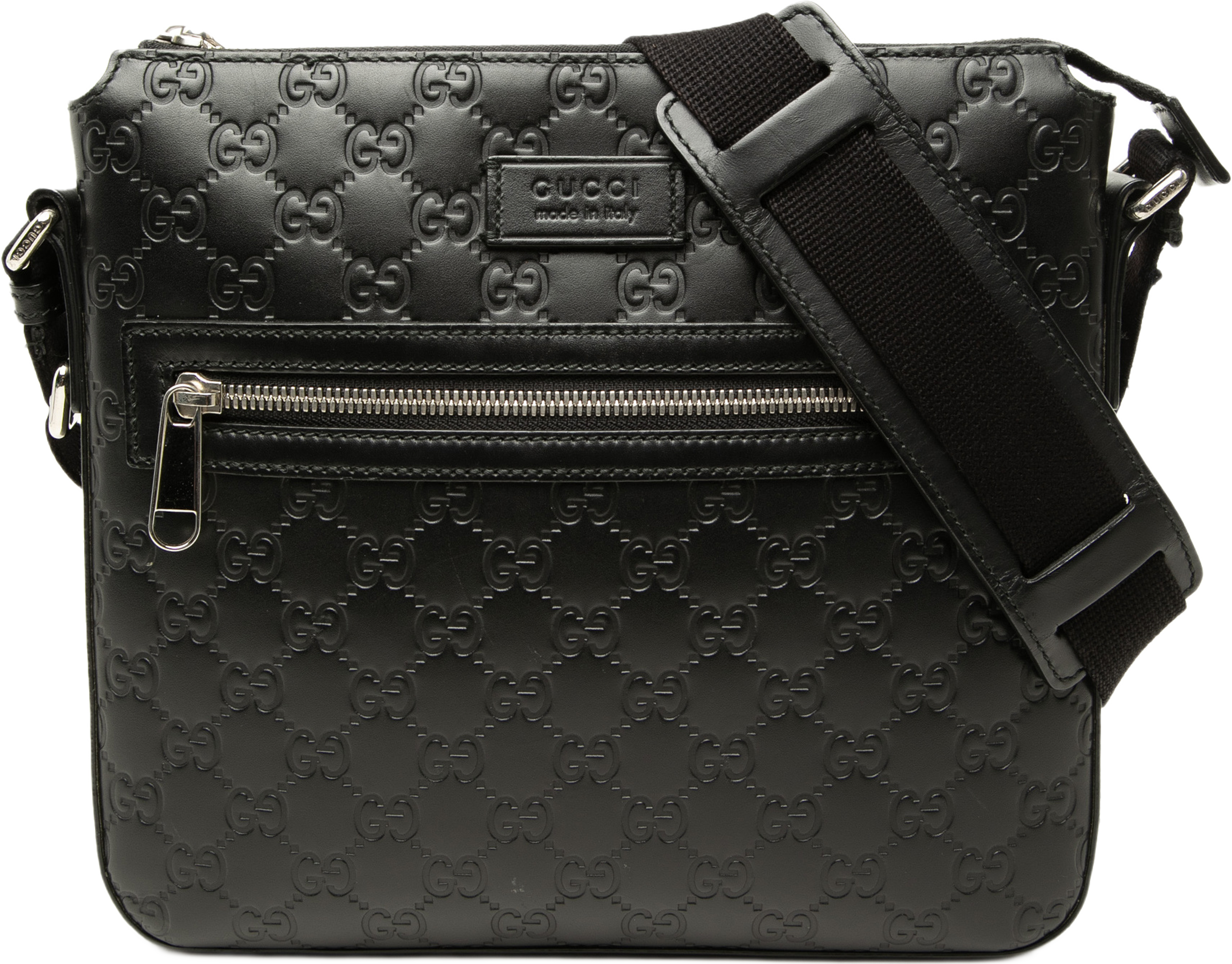 Gucci Guccissima Crossbody, från Luxclusif, i färgen svart. Klicka för att öppna bilden i stort format