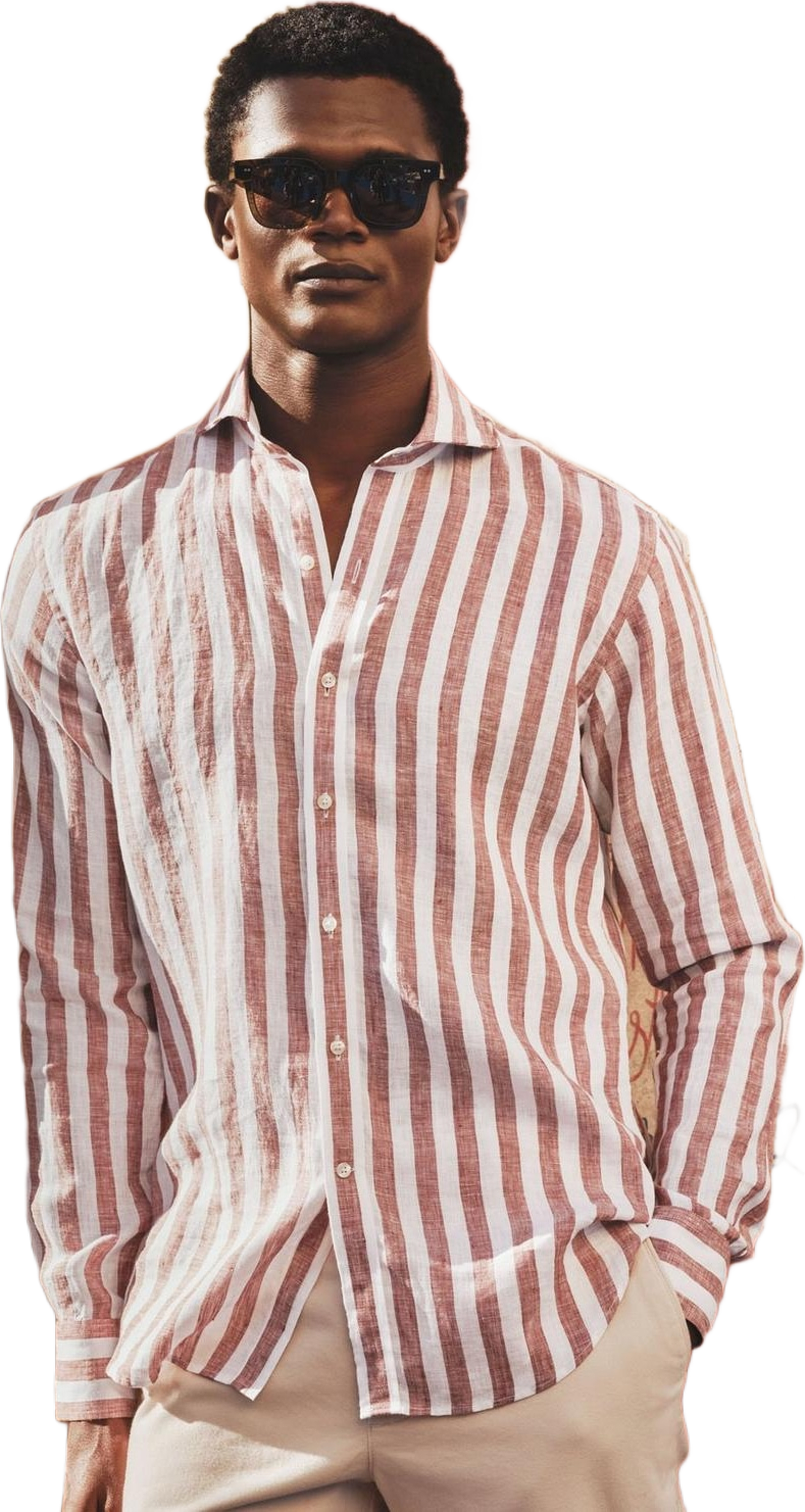 Linen Block Striped Smart Shirt (orion)