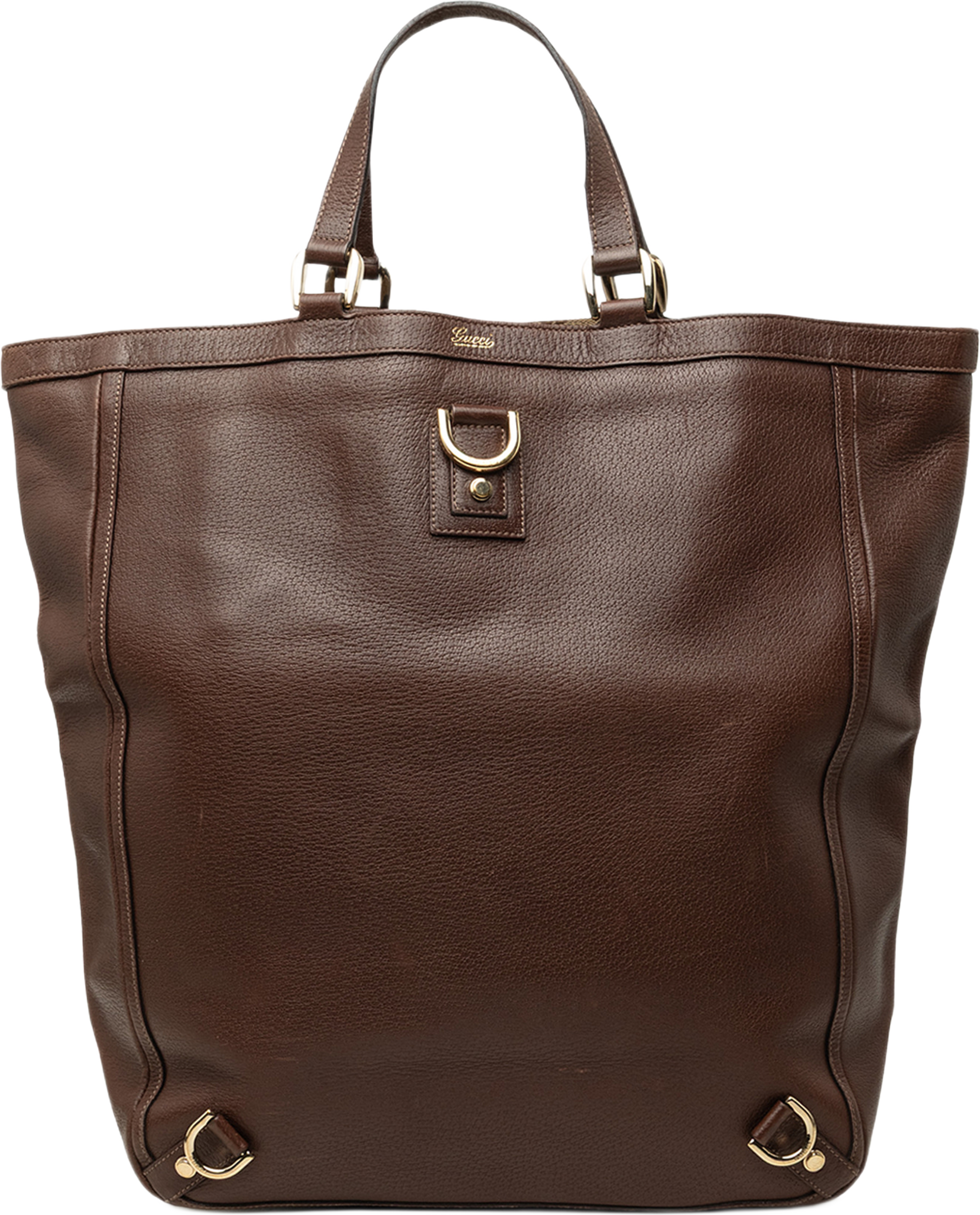 Gucci Calfskin Abbey D Ring Tote, från Luxclusif, i färgen brun. Klicka för att öppna bilden i stort format