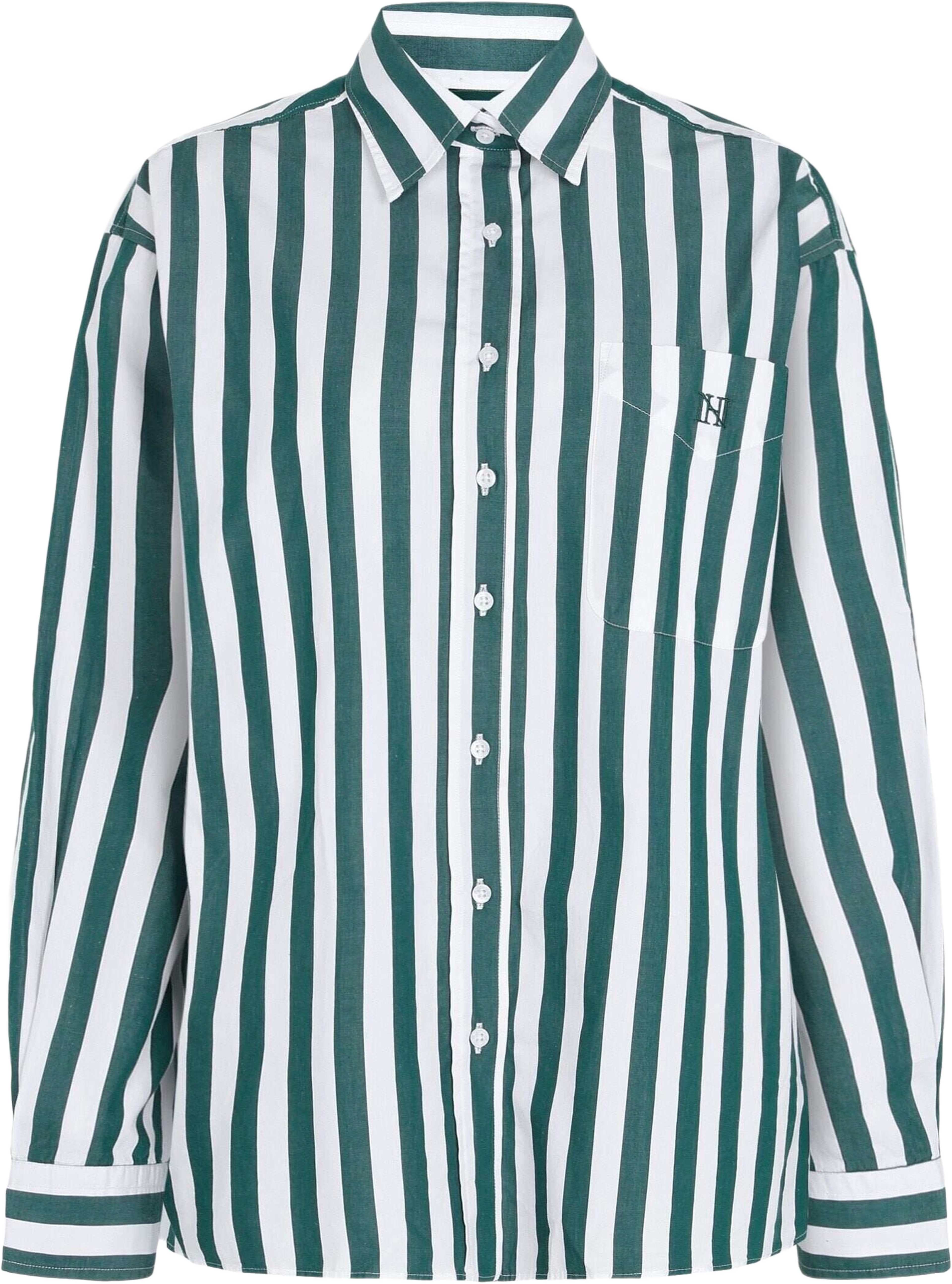 Rafaela Bold Streaks Shirt, från Newhouse, i färgen newhouse green. Klicka för att öppna bilden i stort format