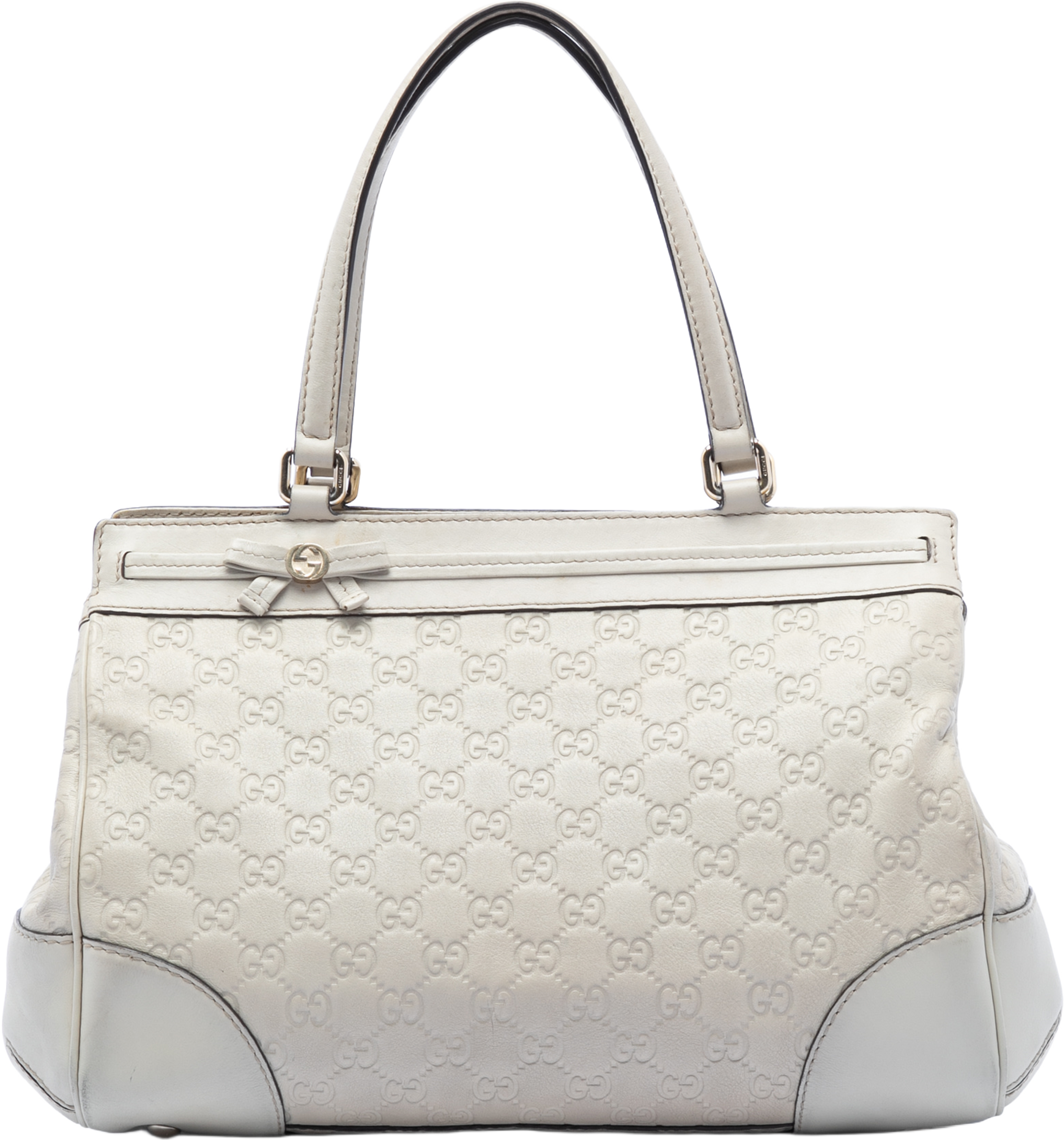 Gucci Guccissima Mayfair Tote, från Luxclusif, i färgen off white. Klicka för att öppna bilden i stort format