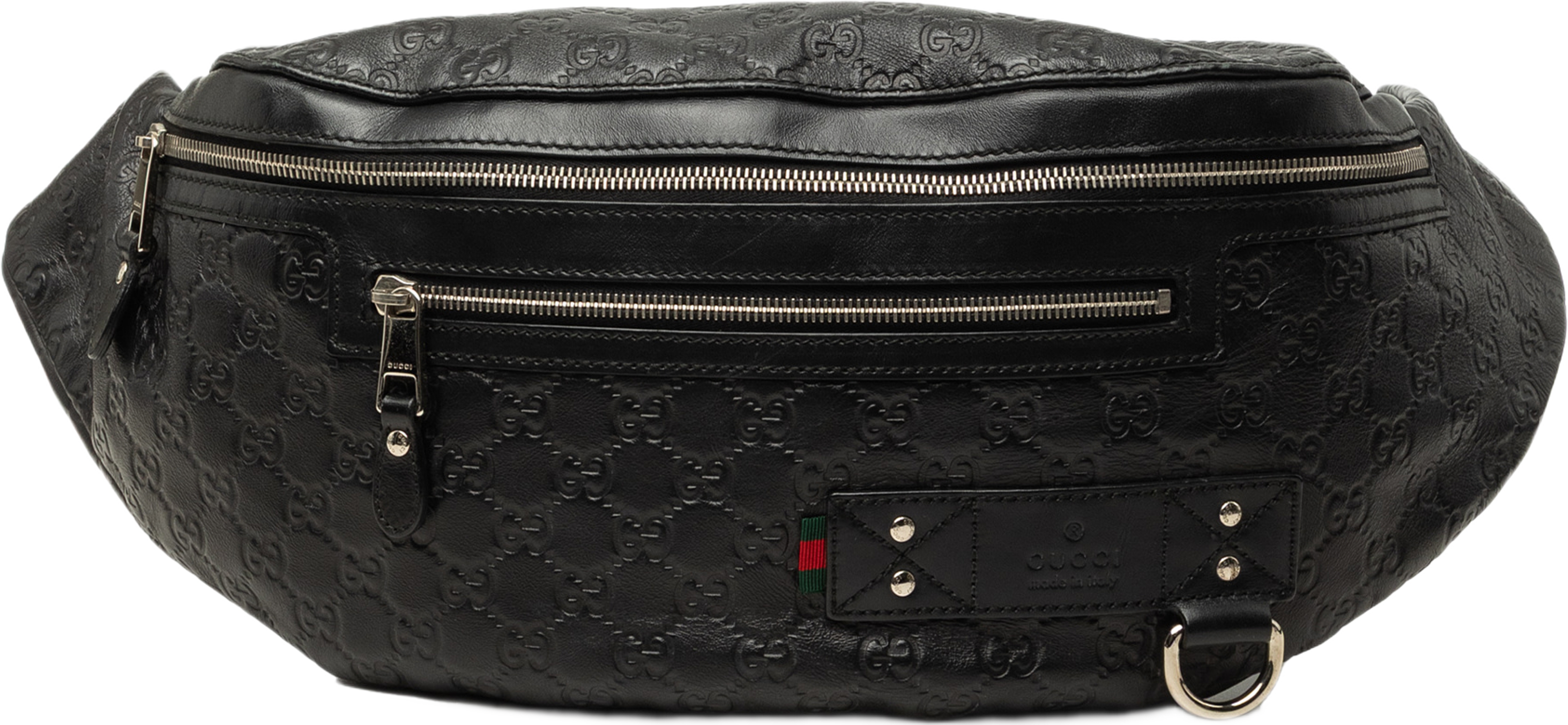 Gucci Guccissima Web Belt Bag, från Luxclusif, i färgen svart. Klicka för att öppna bilden i stort format