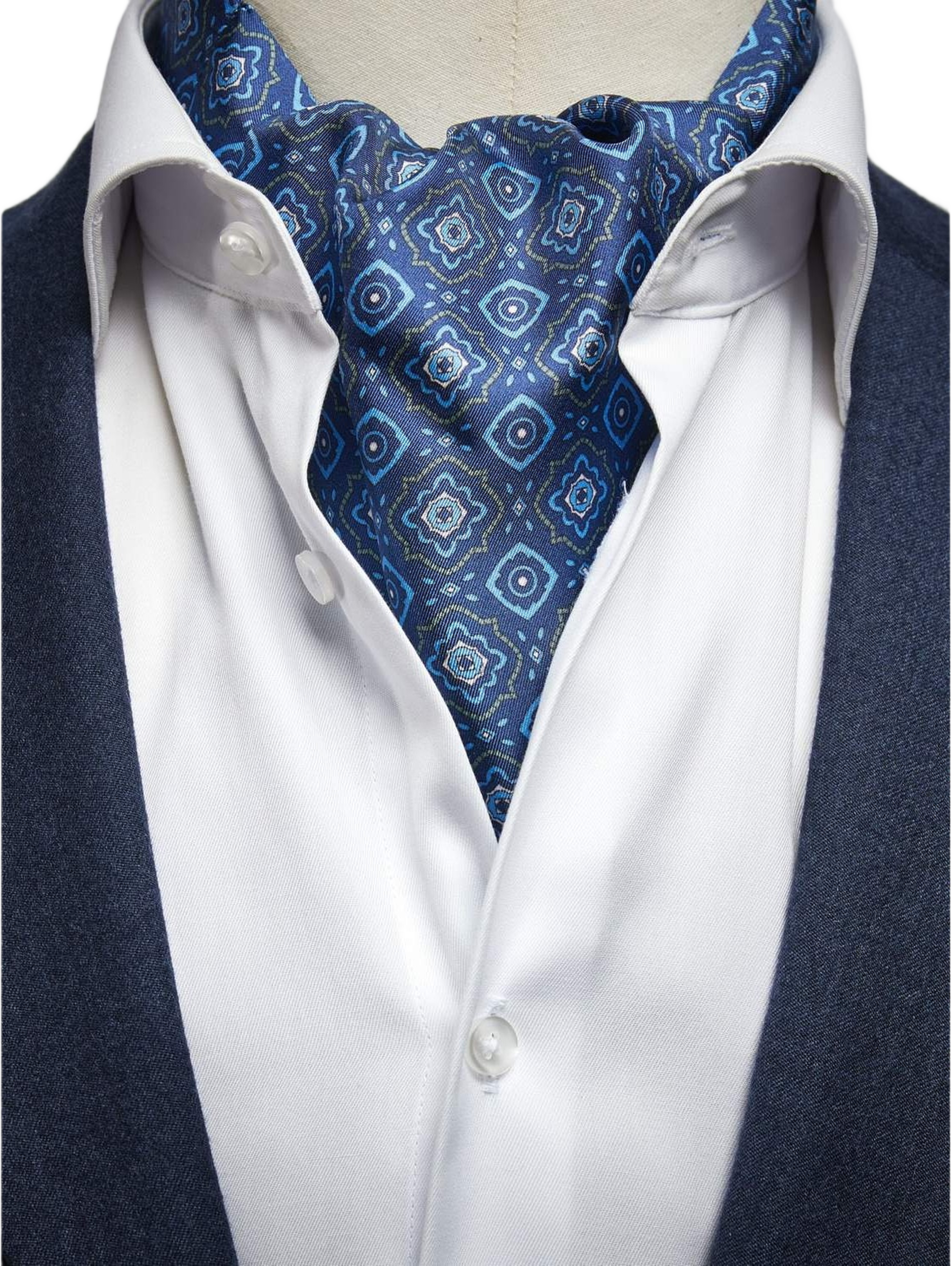 Silk Single Pointed Ascot Geometric
