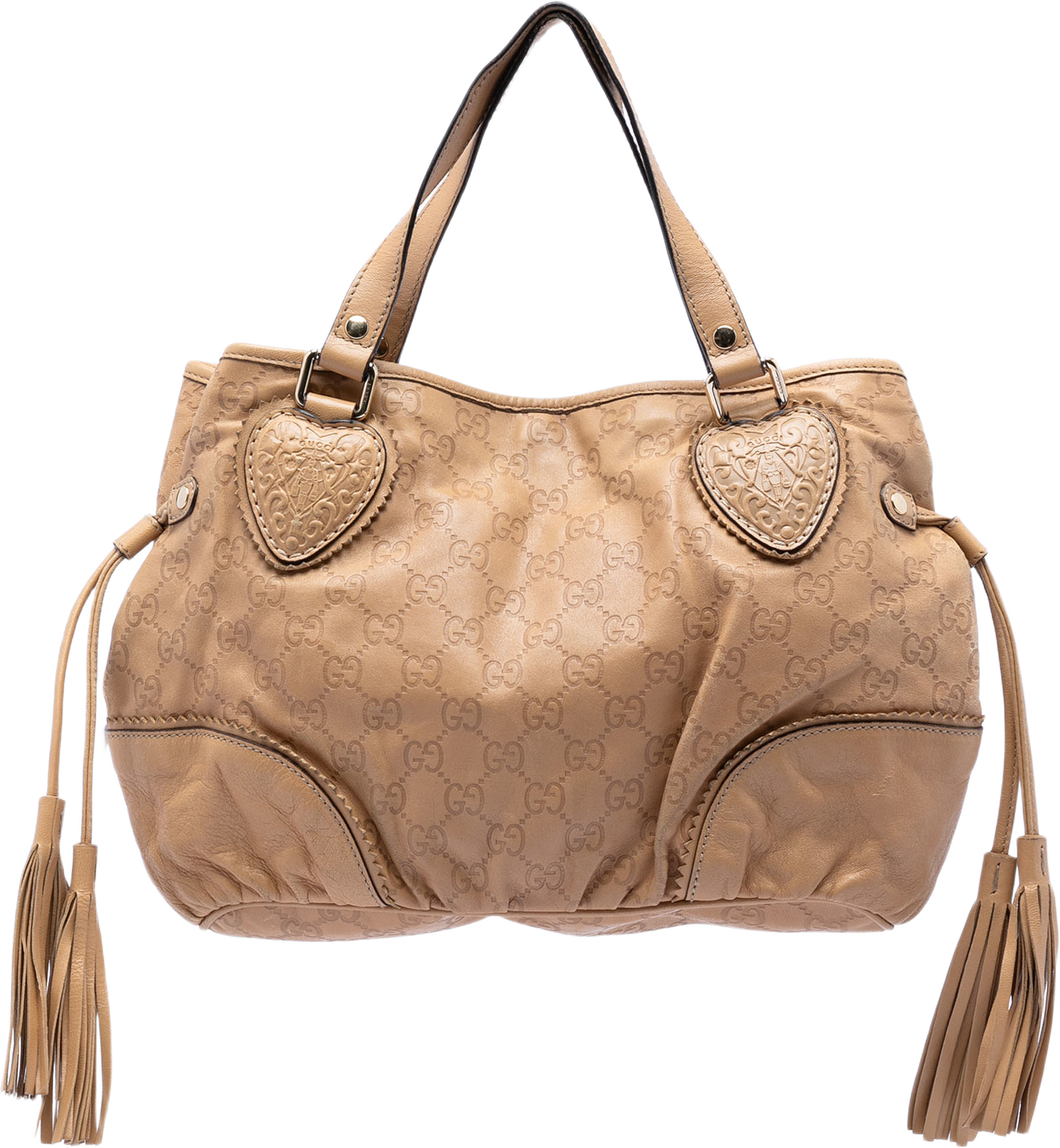 Gucci Small Guccissima Tribeca Tote, från Luxclusif, i färgen brown. Klicka för att öppna bilden i stort format