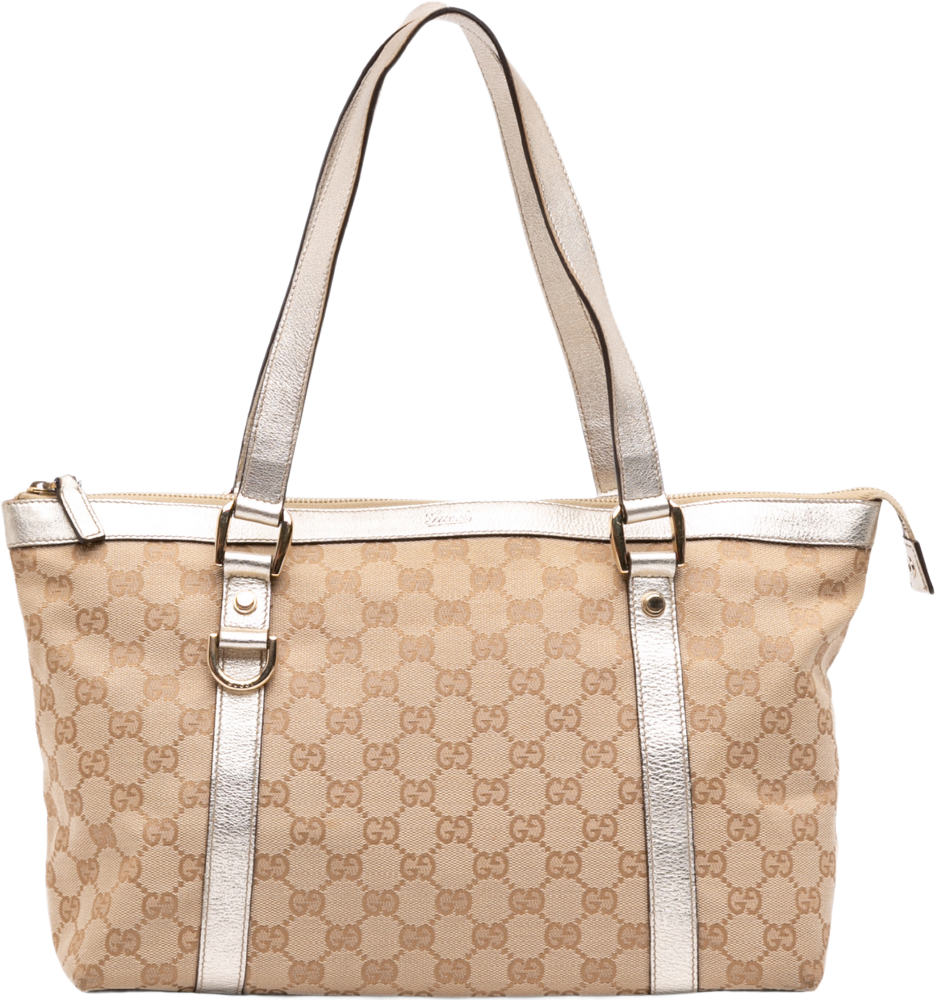 Gucci Gg Canvas Abbey D Ring Tote, från Luxclusif, i färgen beige. Klicka för att öppna bilden i stort format