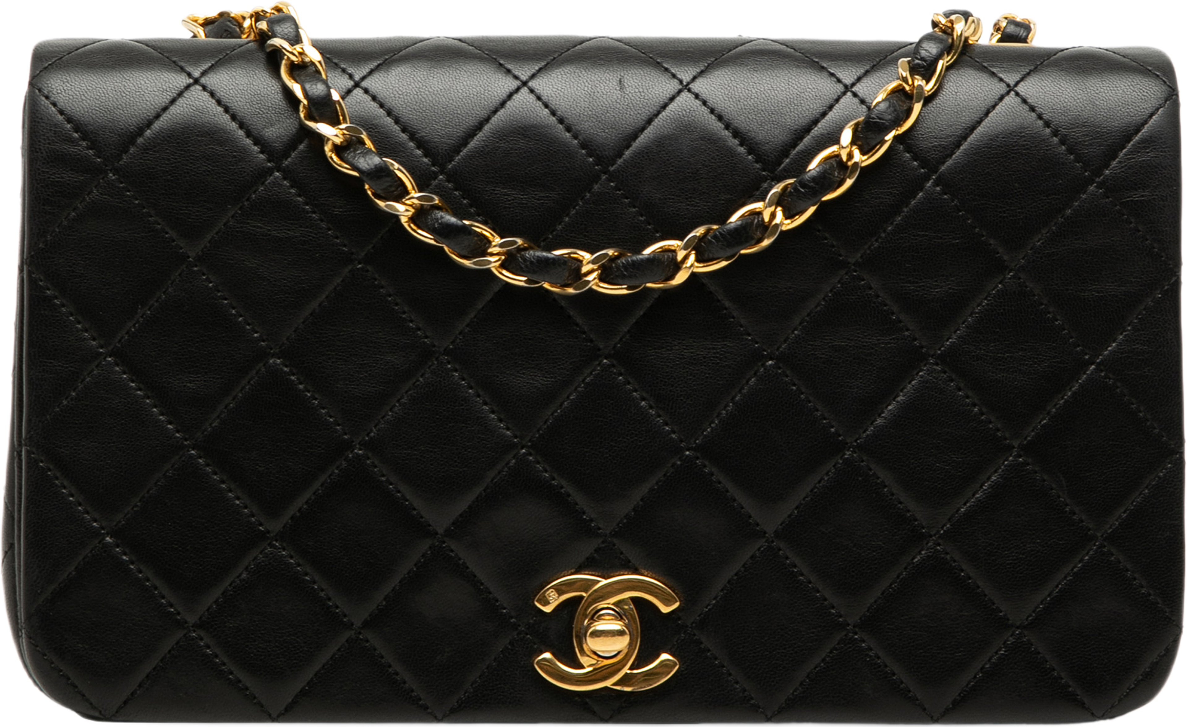 Chanel Medium Quilted Lambskin Full Flap, från Luxclusif, i färgen svart. Klicka för att öppna bilden i stort format