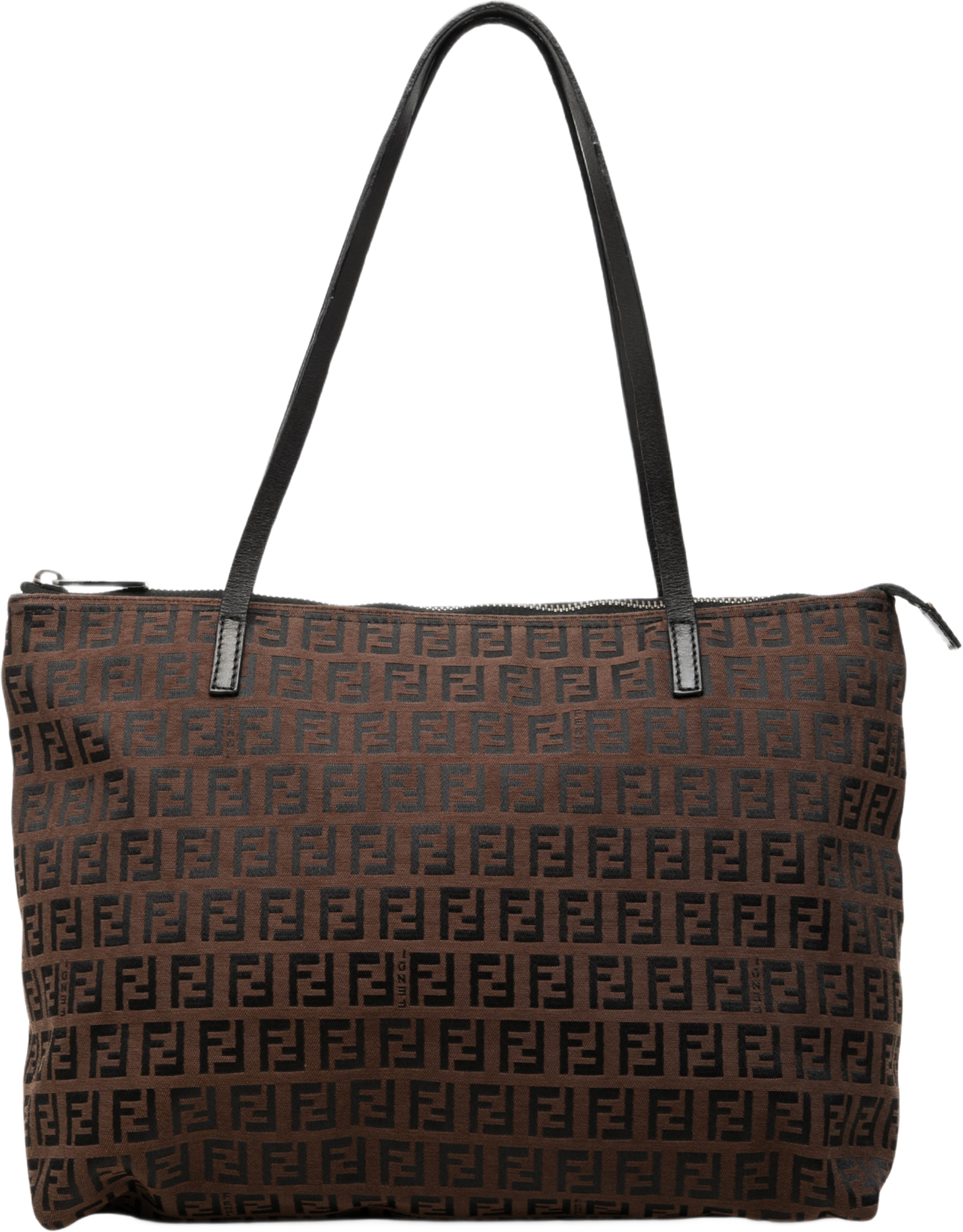 Fendi Small Zucchino Canvas Tote, från Luxclusif, i färgen brun. Klicka för att öppna bilden i stort format