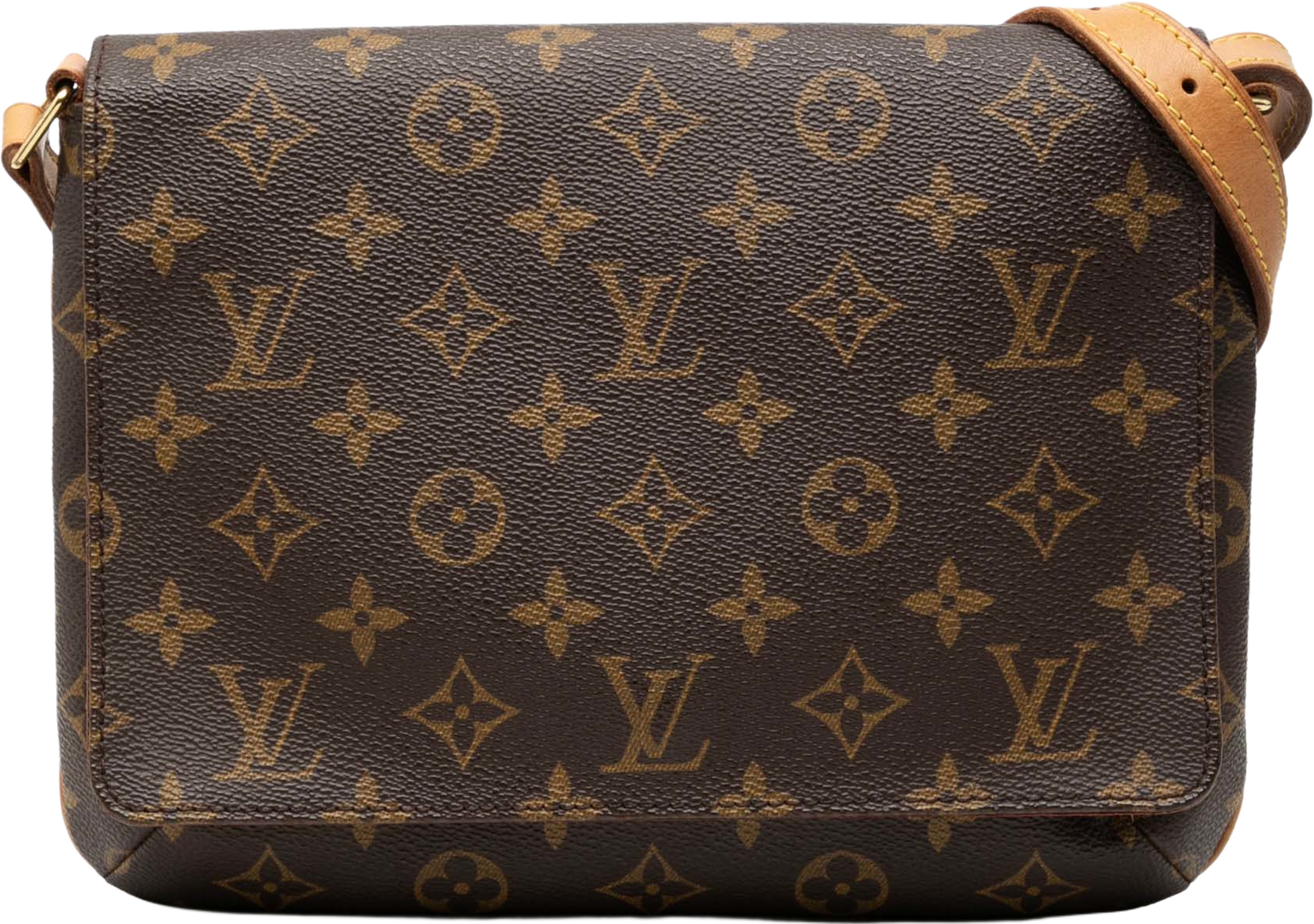 Louis Vuitton Monogram Musette Tango Short Strap, från Luxclusif, i färgen brown. Klicka för att öppna bilden i stort format