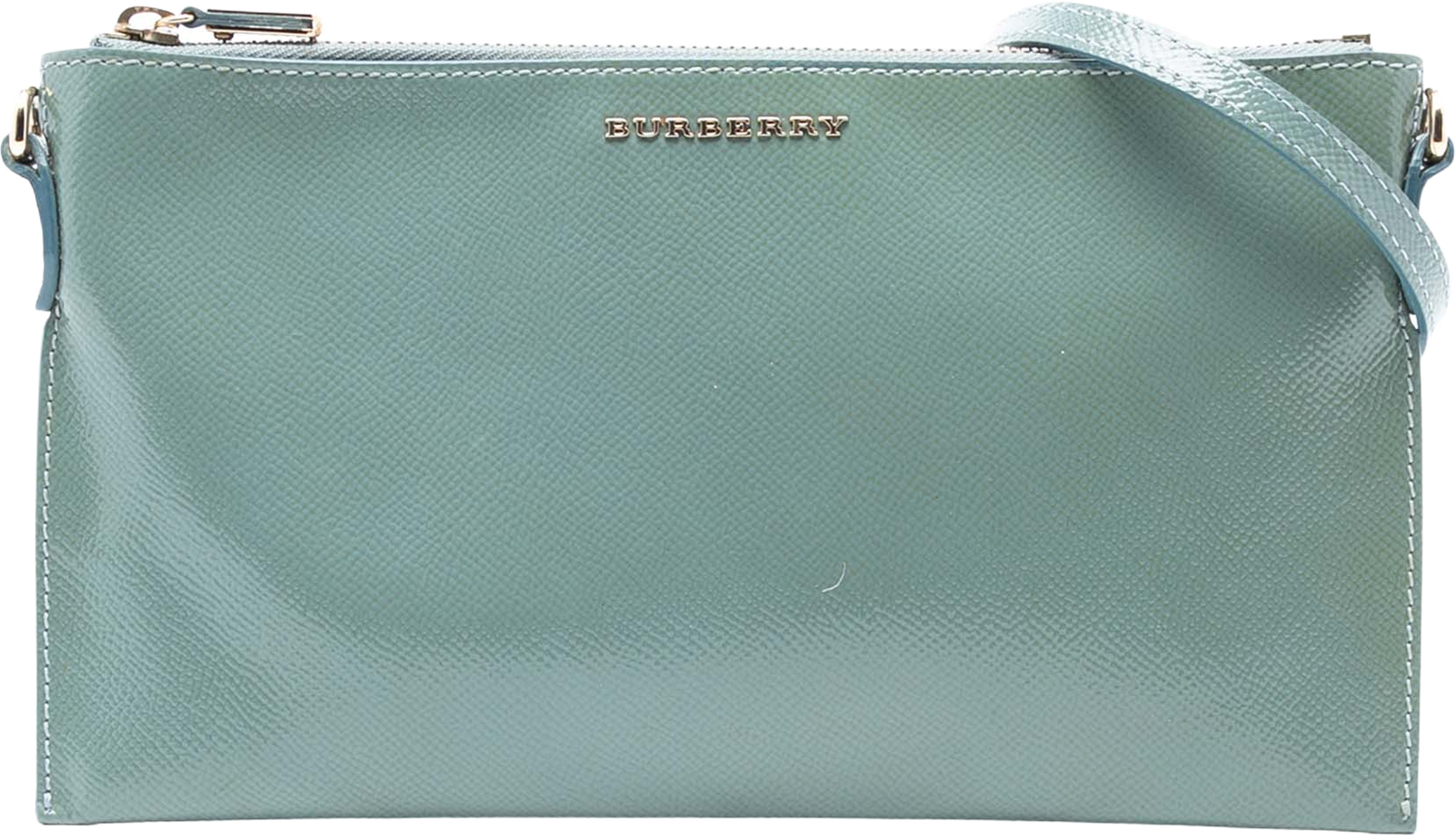 Burberry Grained Leather Peyton Crossbody, från Luxclusif, i färgen light green. Klicka för att öppna bilden i stort format