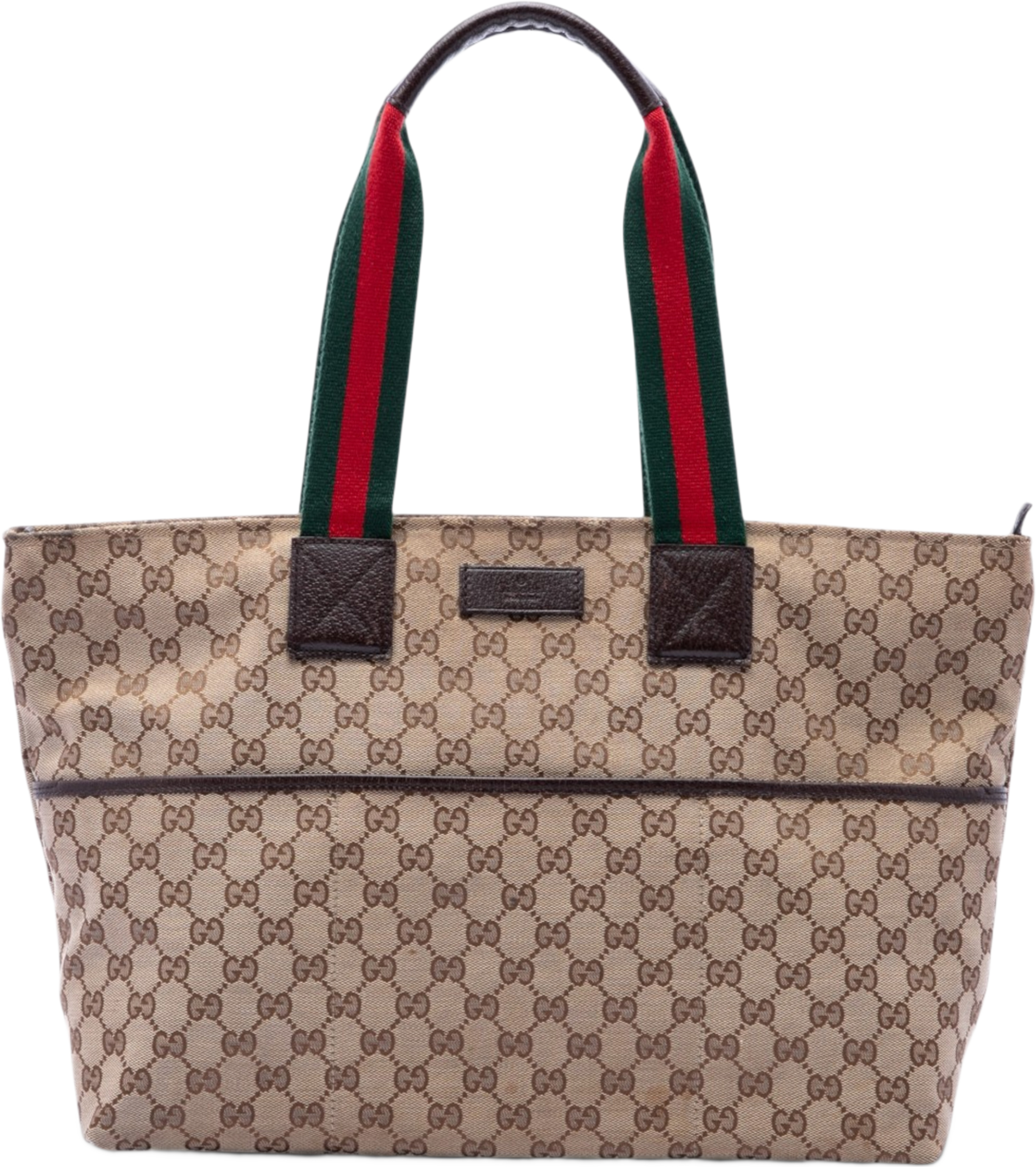 Gucci Gg Canvas Web Tote, från Luxclusif, i färgen beige. Klicka för att öppna bilden i stort format