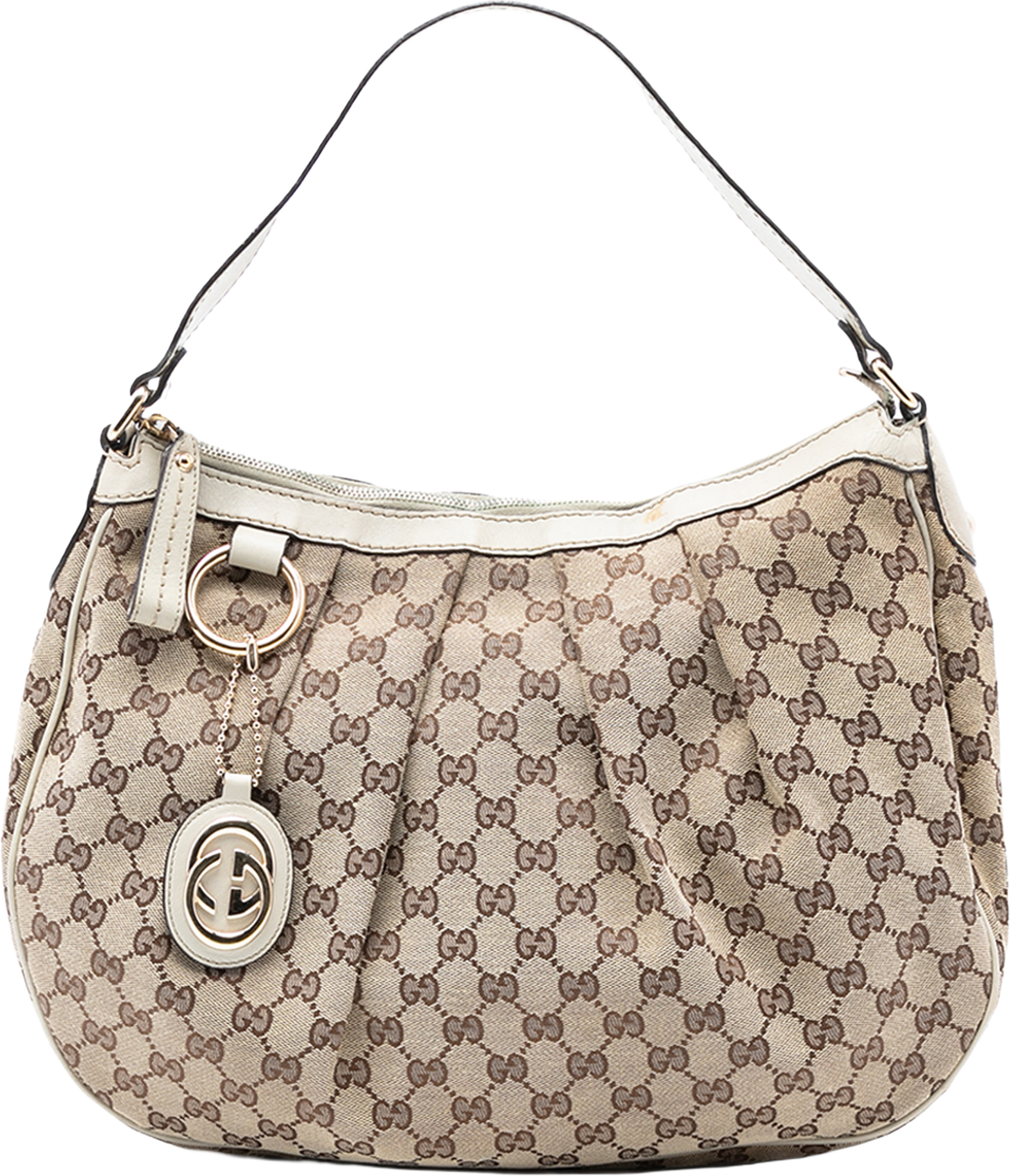 Gucci Gg Canvas Sukey Shoulder Bag, från Luxclusif, i färgen beige. Klicka för att öppna bilden i stort format