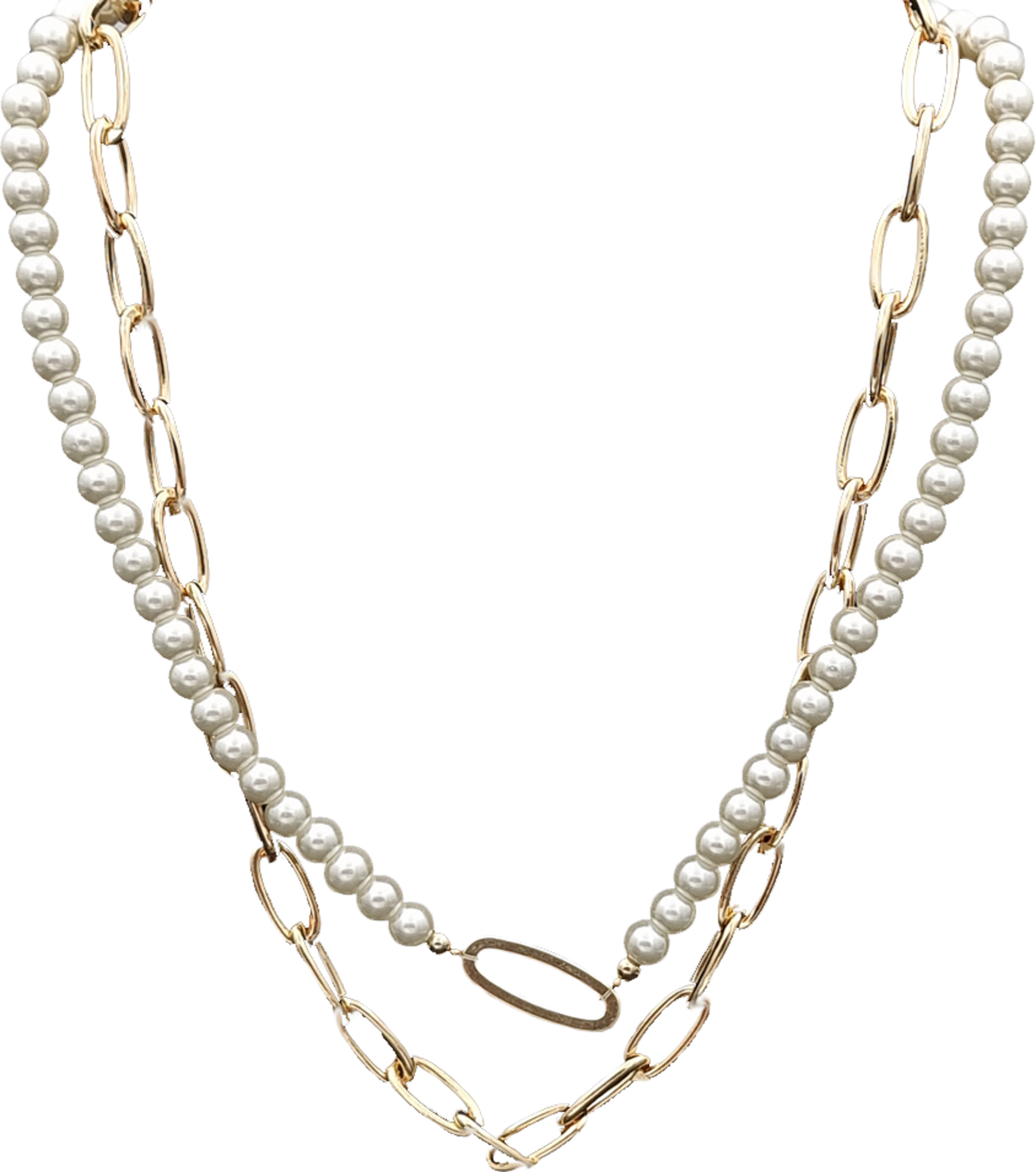 Halsband Med Länkar Och Pärlor