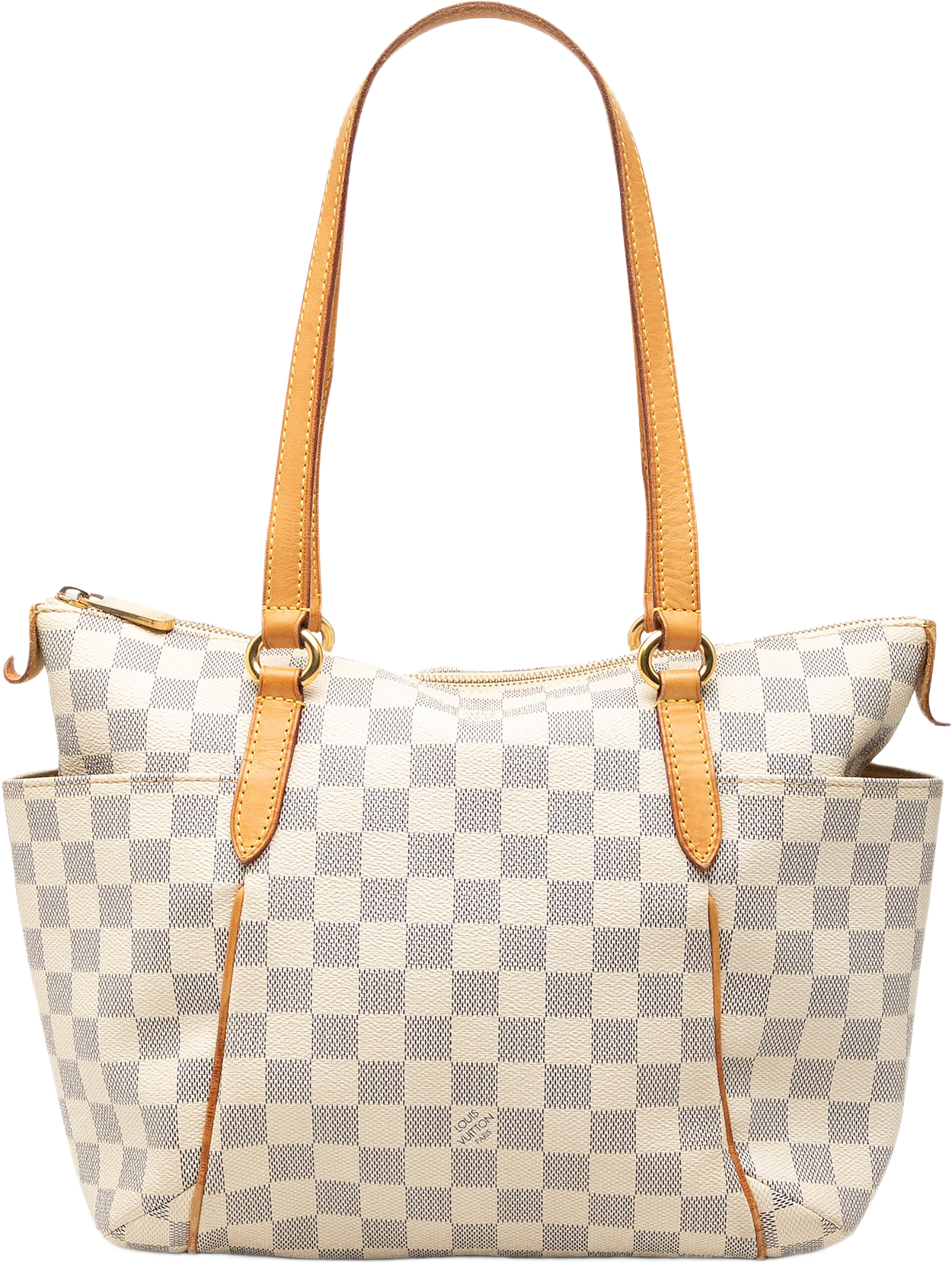 Louis Vuitton Damier Azur Totally Pm, från Luxclusif, i färgen vit. Klicka för att öppna bilden i stort format