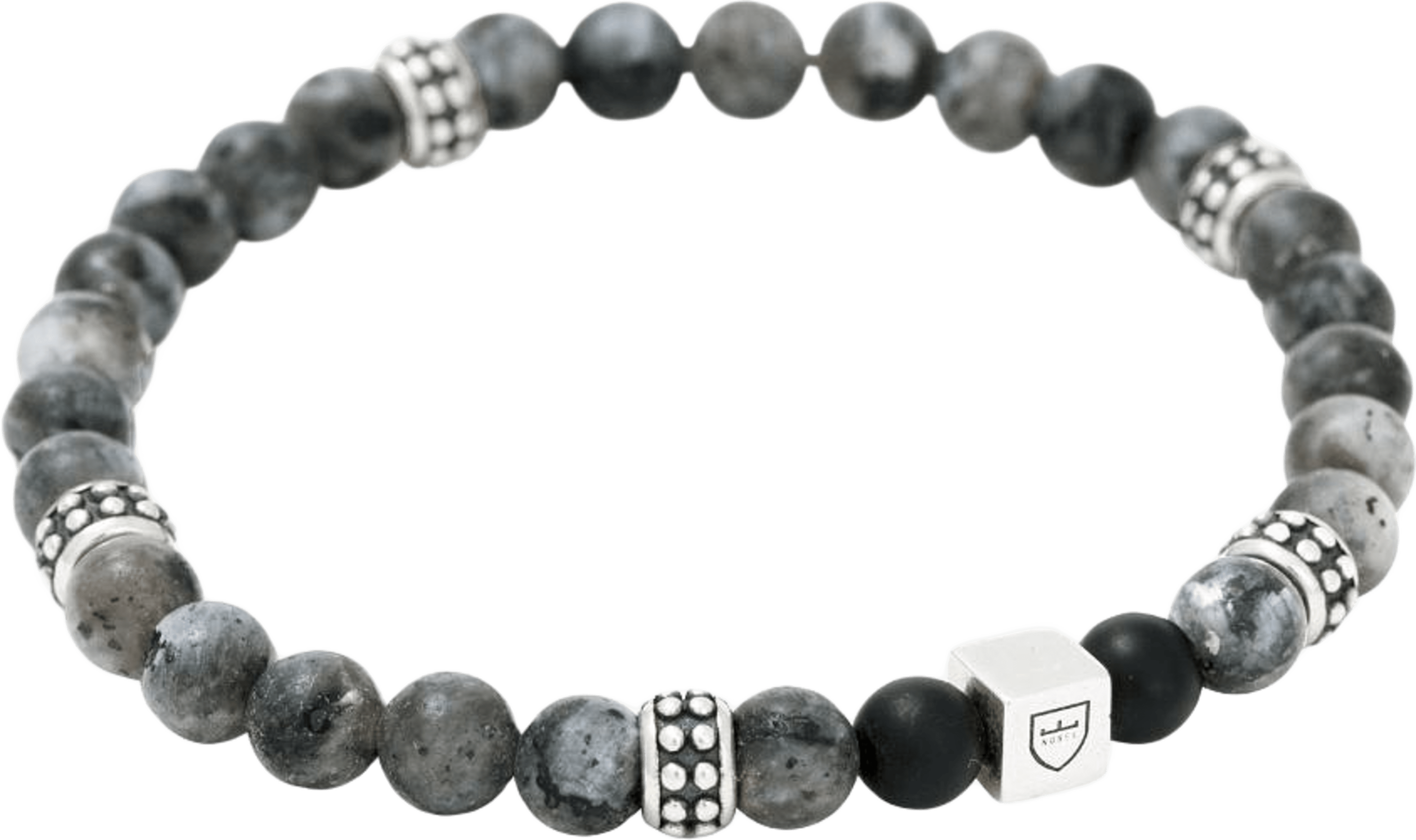 Silver/beadsarmband | Jaspis/onyx| Nobel By Billgren, från by BILLGREN, i färgen grå. Klicka för att öppna bilden i stort format