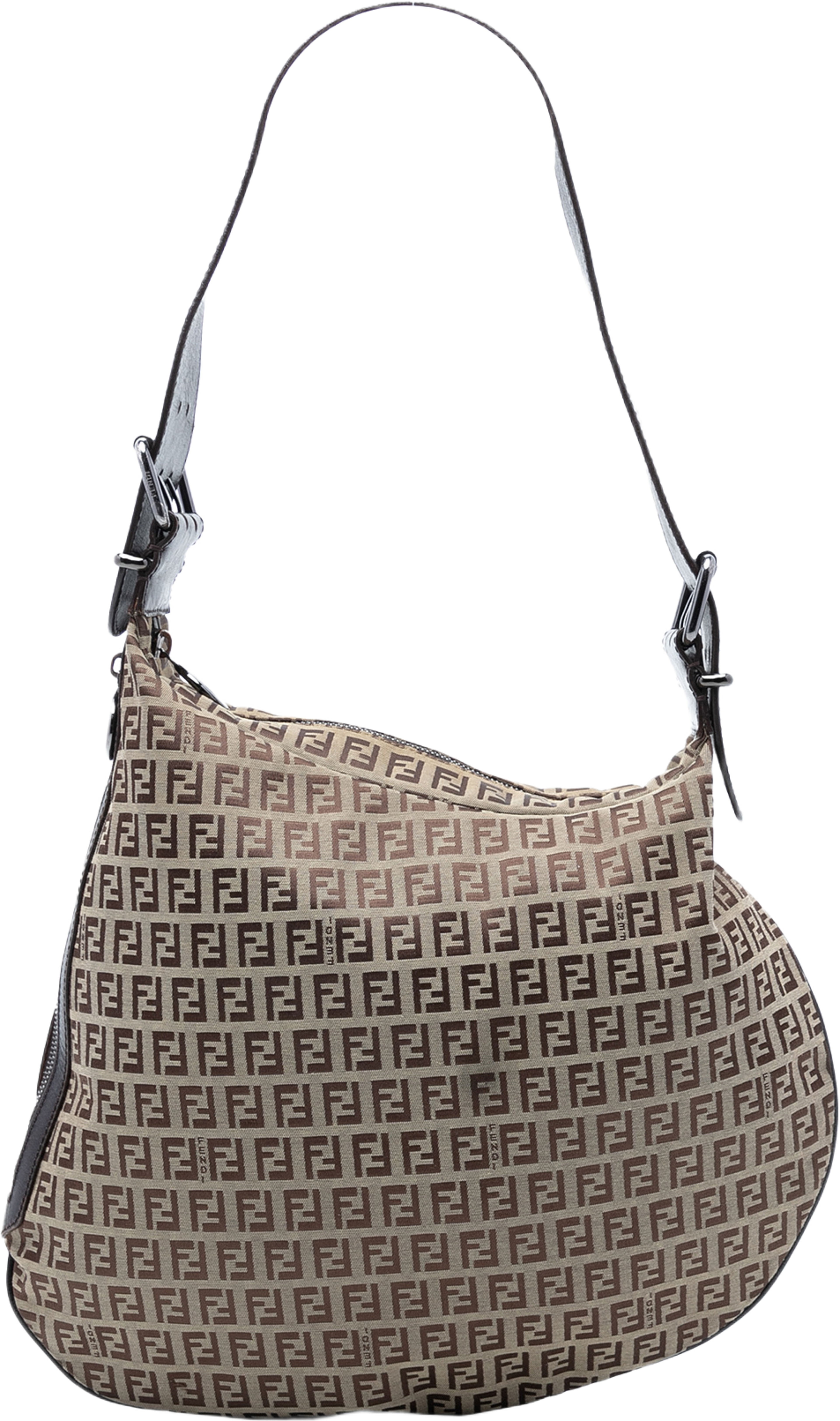 Fendi Zucchino Canvas Oyster Hobo, från Luxclusif, i färgen beige. Klicka för att öppna bilden i stort format