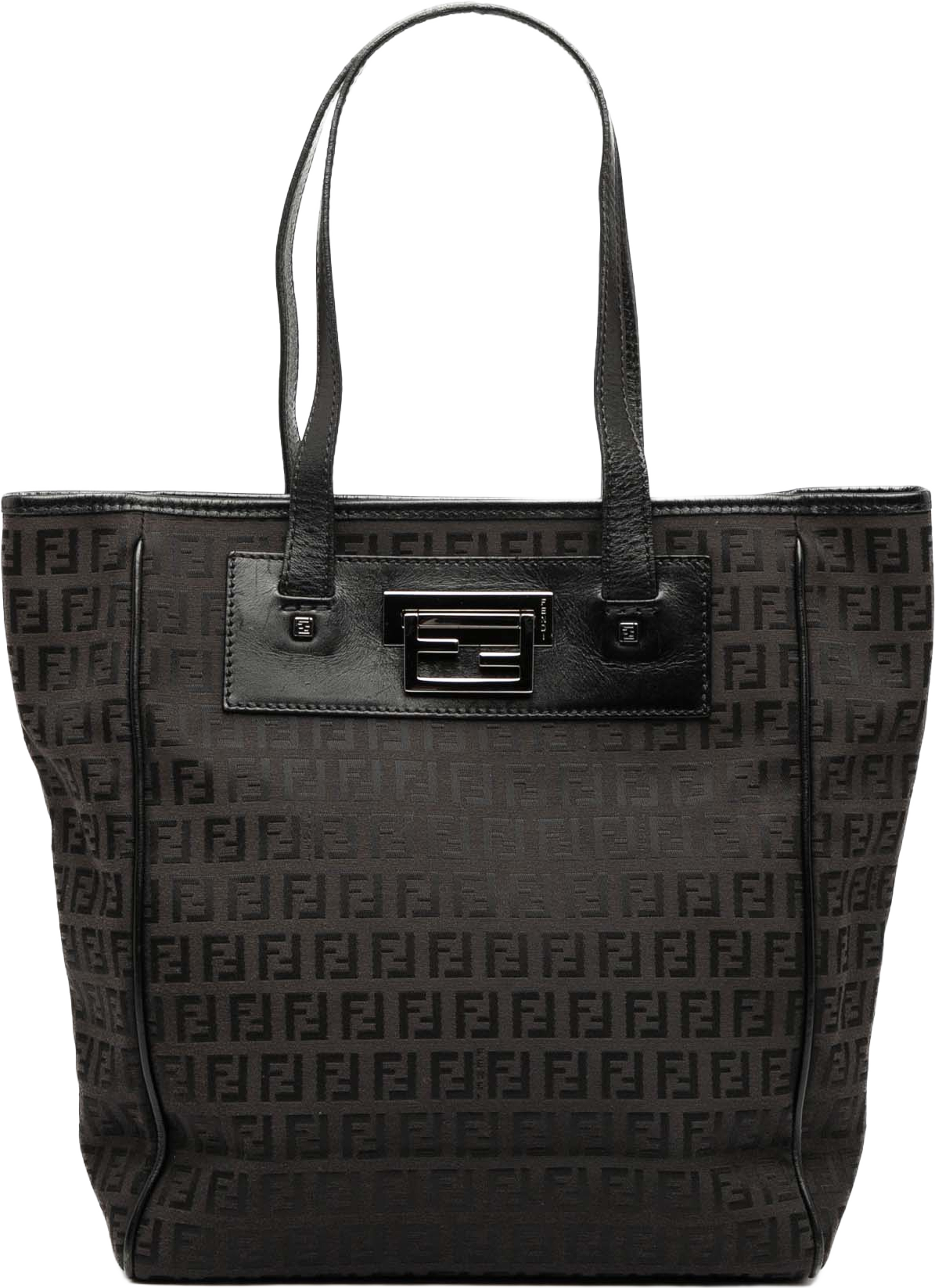 Fendi Zucchino Canvas Tote, från Luxclusif, i färgen dark brown. Klicka för att öppna bilden i stort format