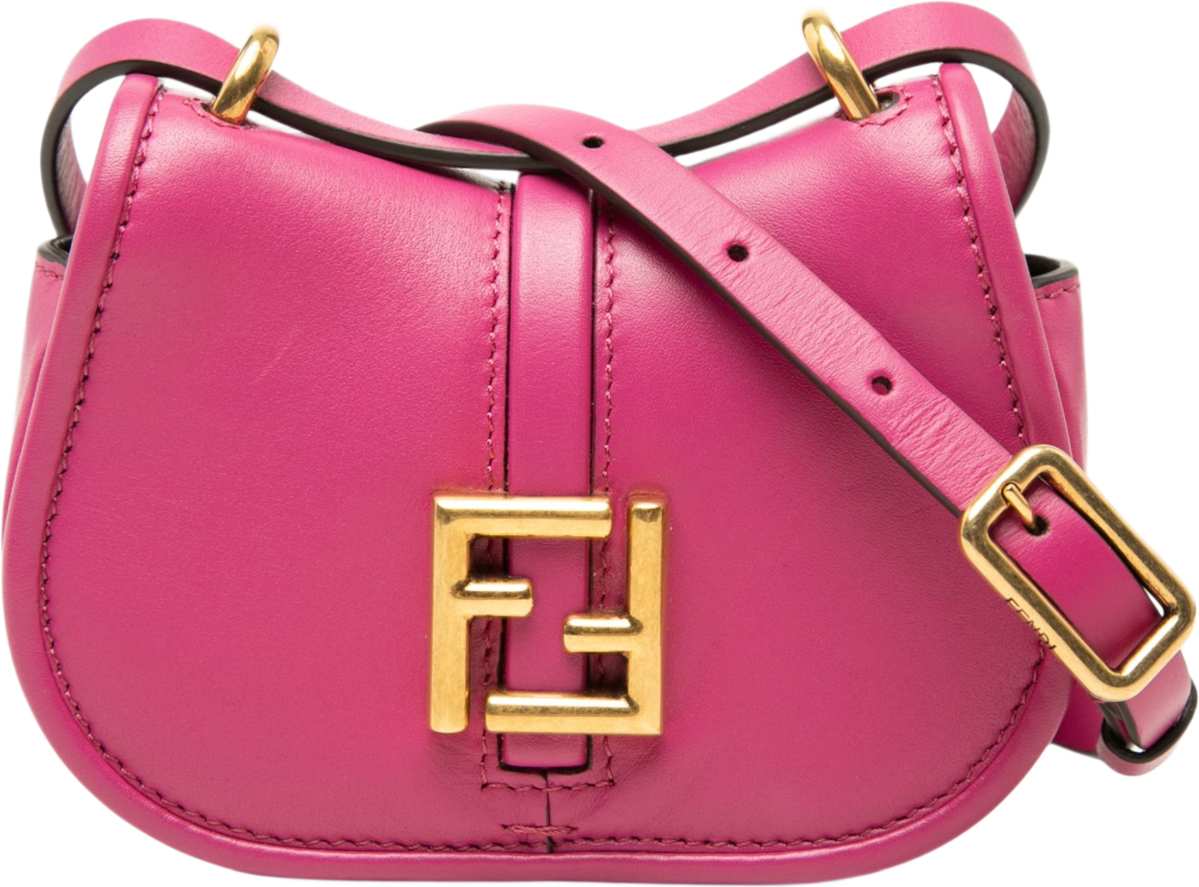 Fendi Nano Leather Ff C Mon Crossbody, från Luxclusif, i färgen rosa. Klicka för att öppna bilden i stort format