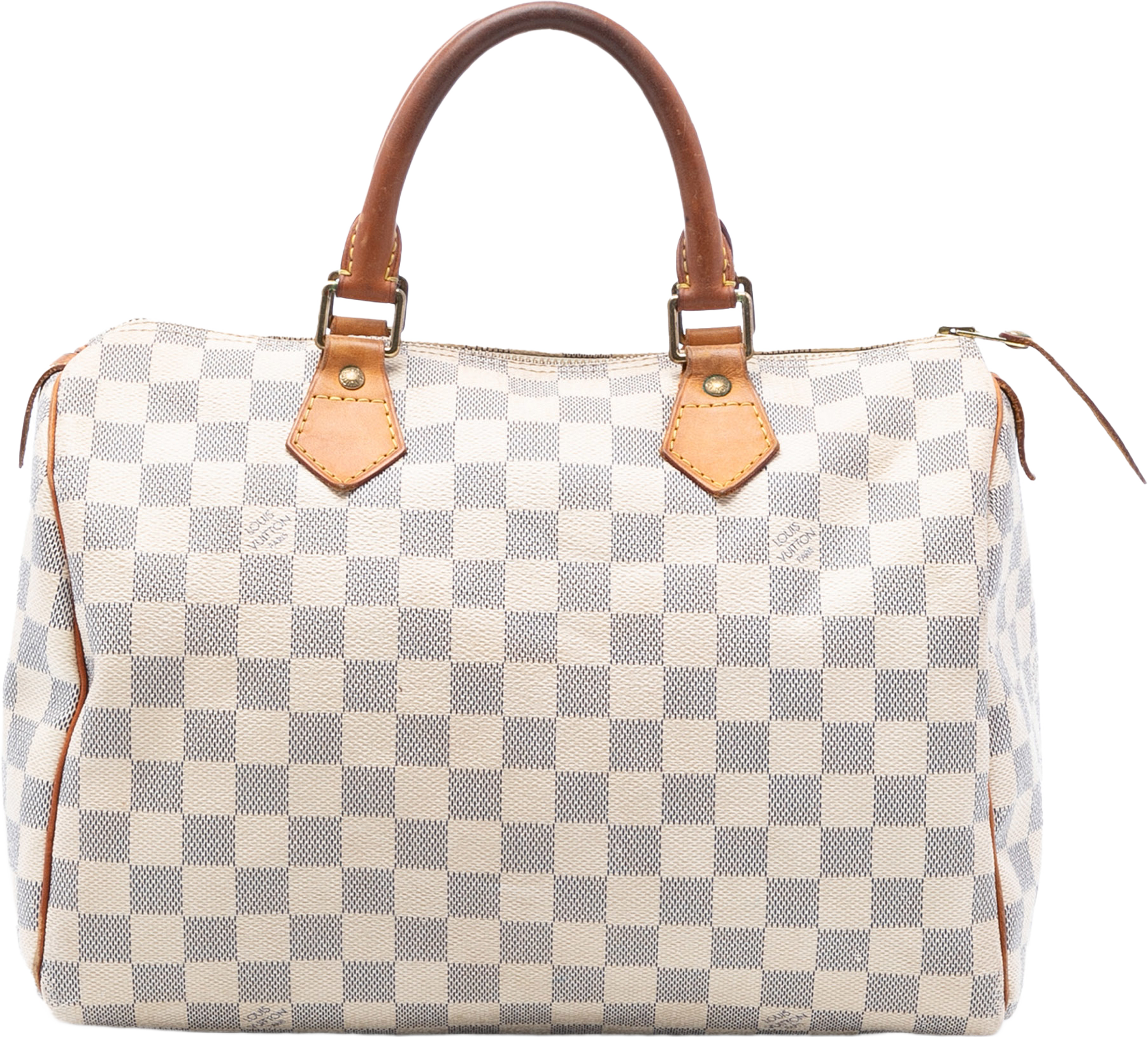 Louis Vuitton Damier Azur Speedy 30, från Luxclusif, i färgen white. Klicka för att öppna bilden i stort format