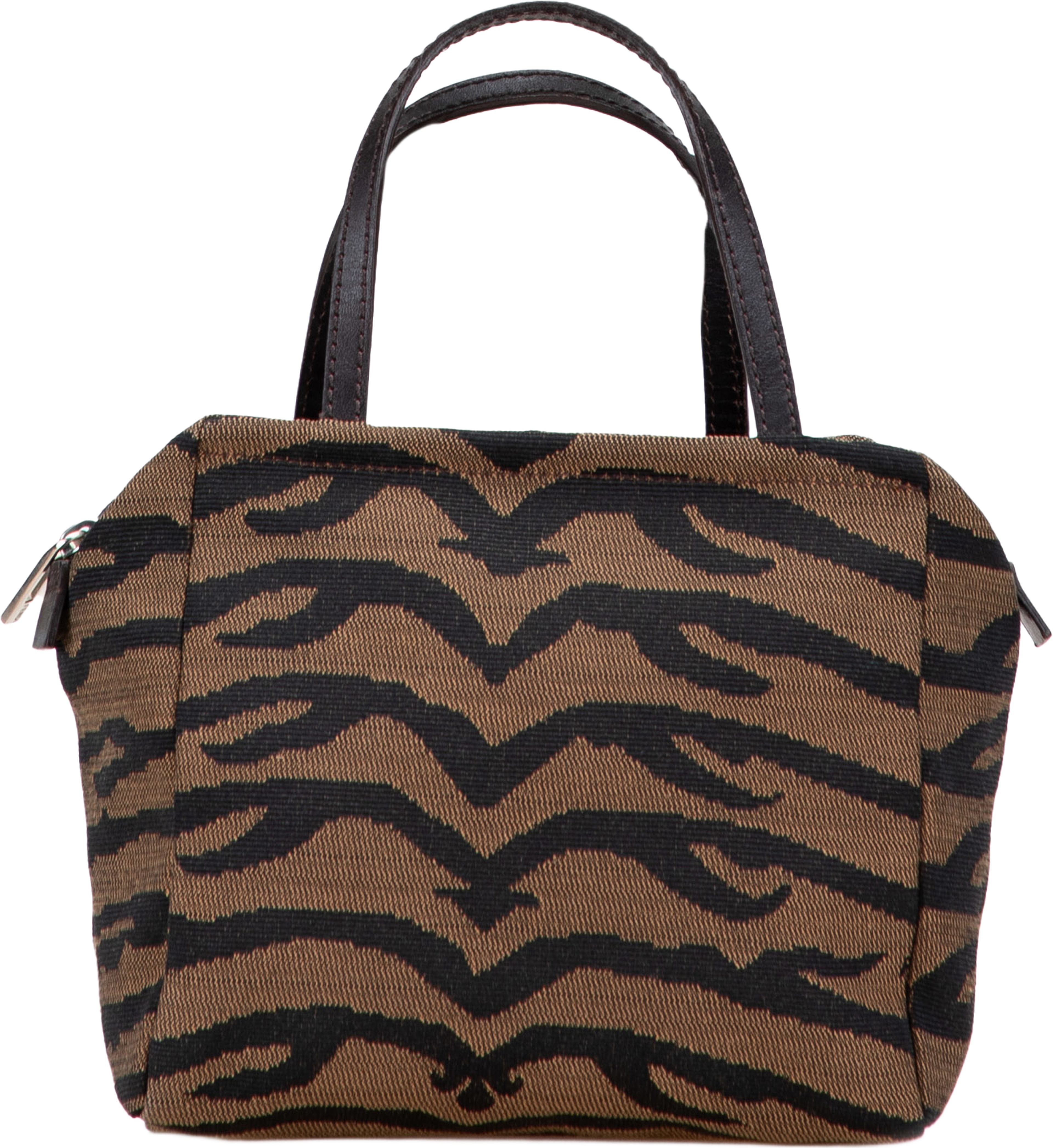 Fendi Zebra Print Canvas Handbag, från Luxclusif, i färgen brown. Klicka för att öppna bilden i stort format