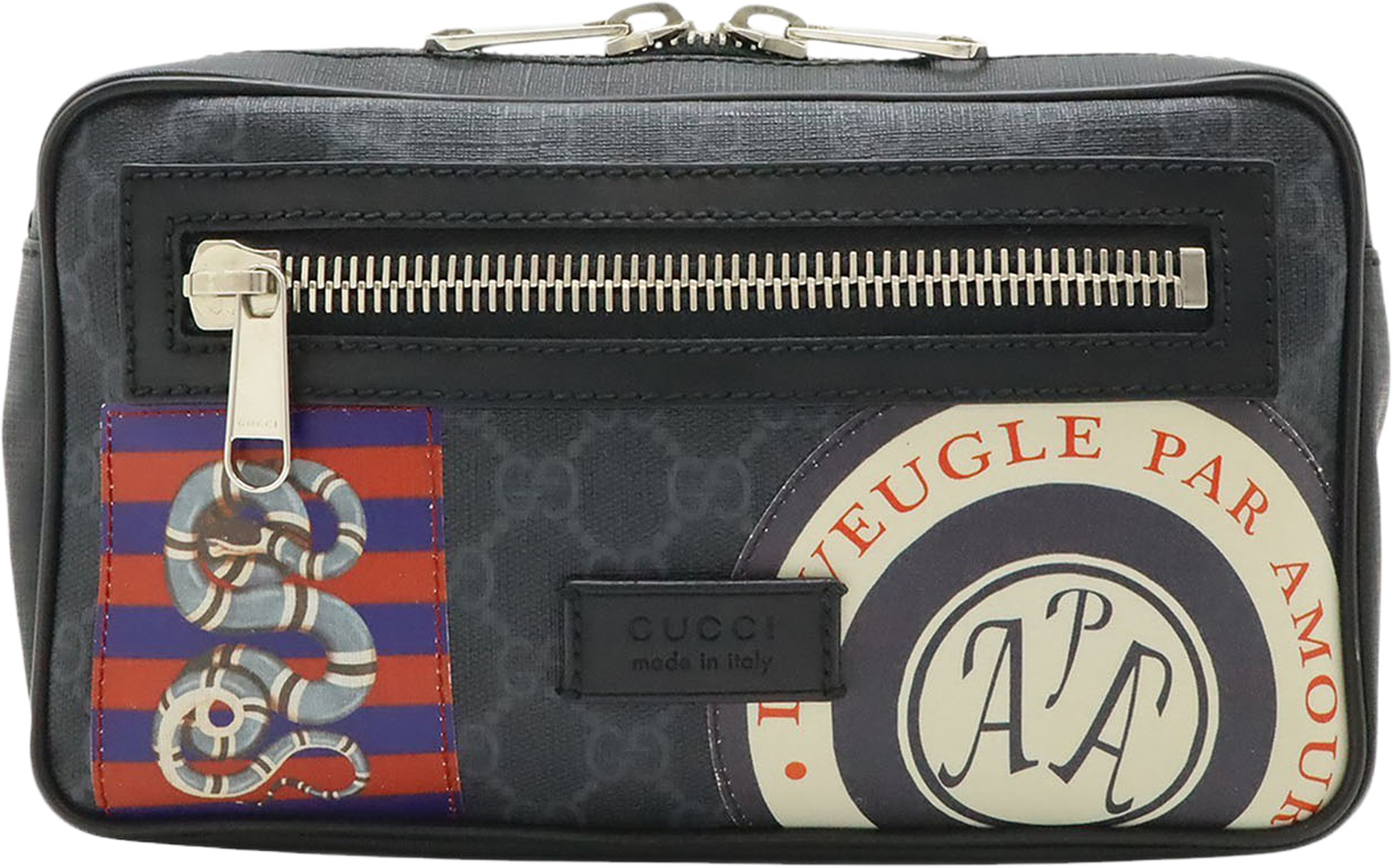 Gucci Gg Supreme Web Night Courrier Belt Bag, från Luxclusif, i färgen svart. Klicka för att öppna bilden i stort format