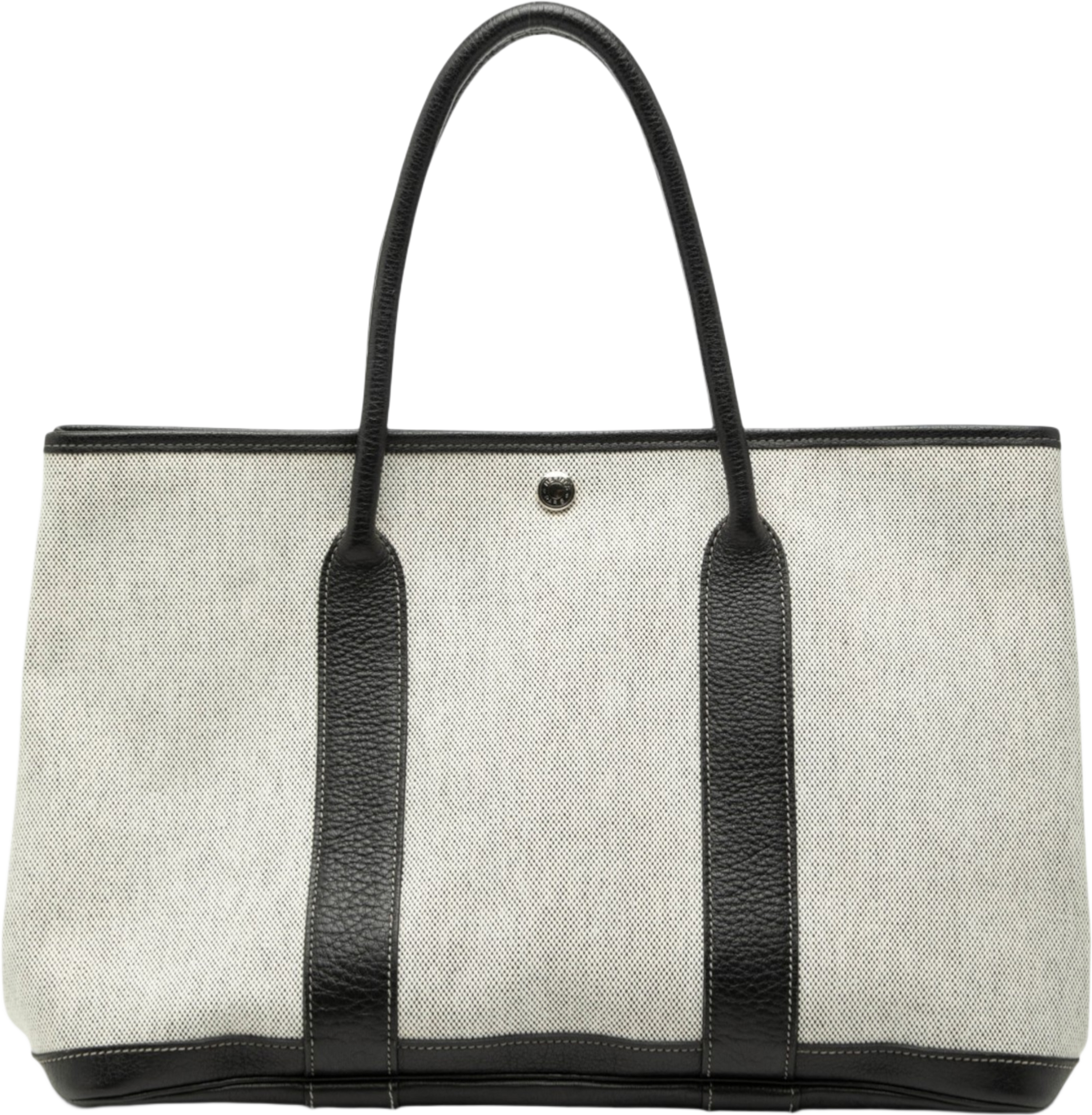 Hermès Toile And Negonda Garden Party 36, från Luxclusif, i färgen light gray. Klicka för att öppna bilden i stort format