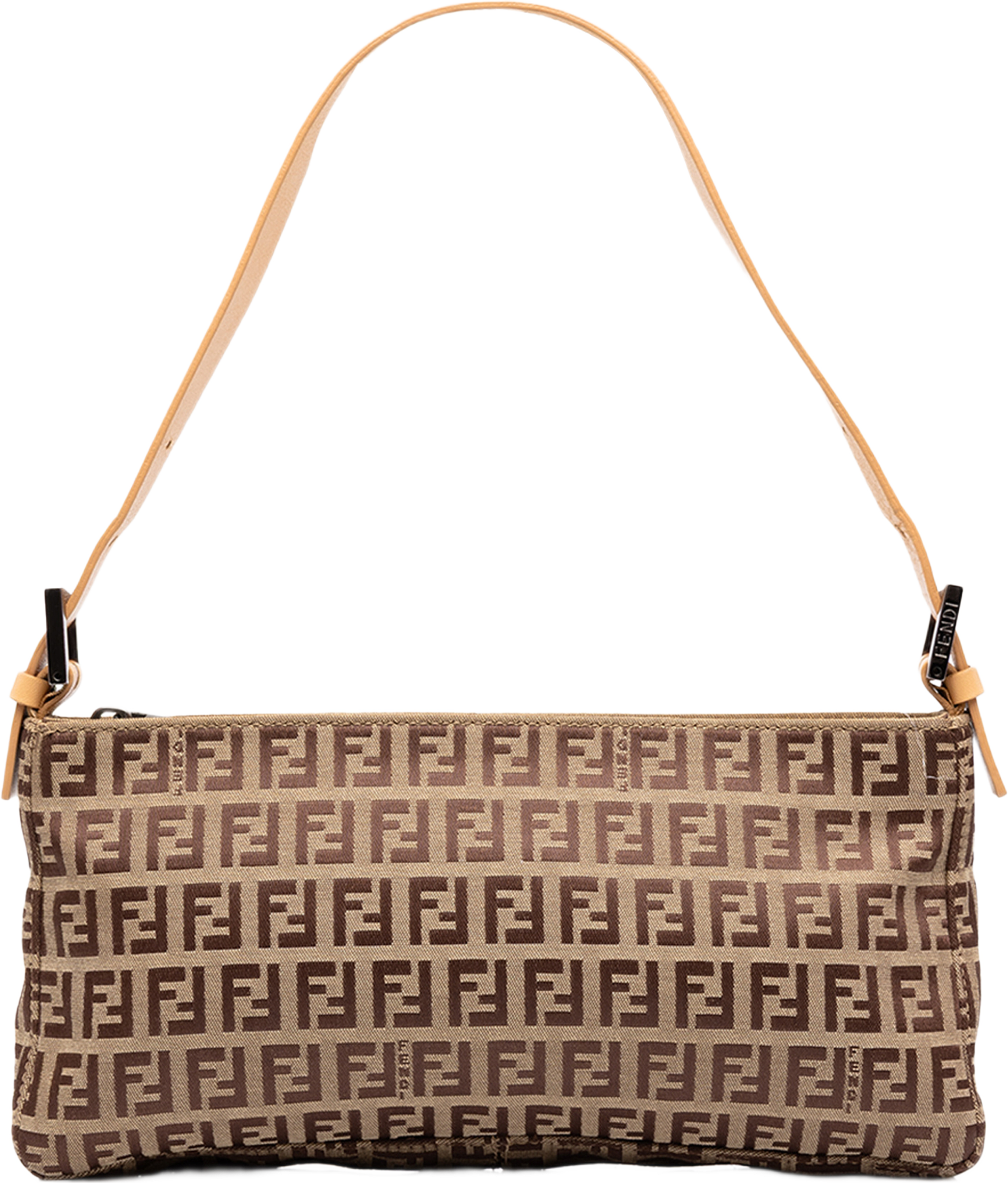 Fendi Zucchino Canvas Pochette, från Luxclusif, i färgen brun. Klicka för att öppna bilden i stort format