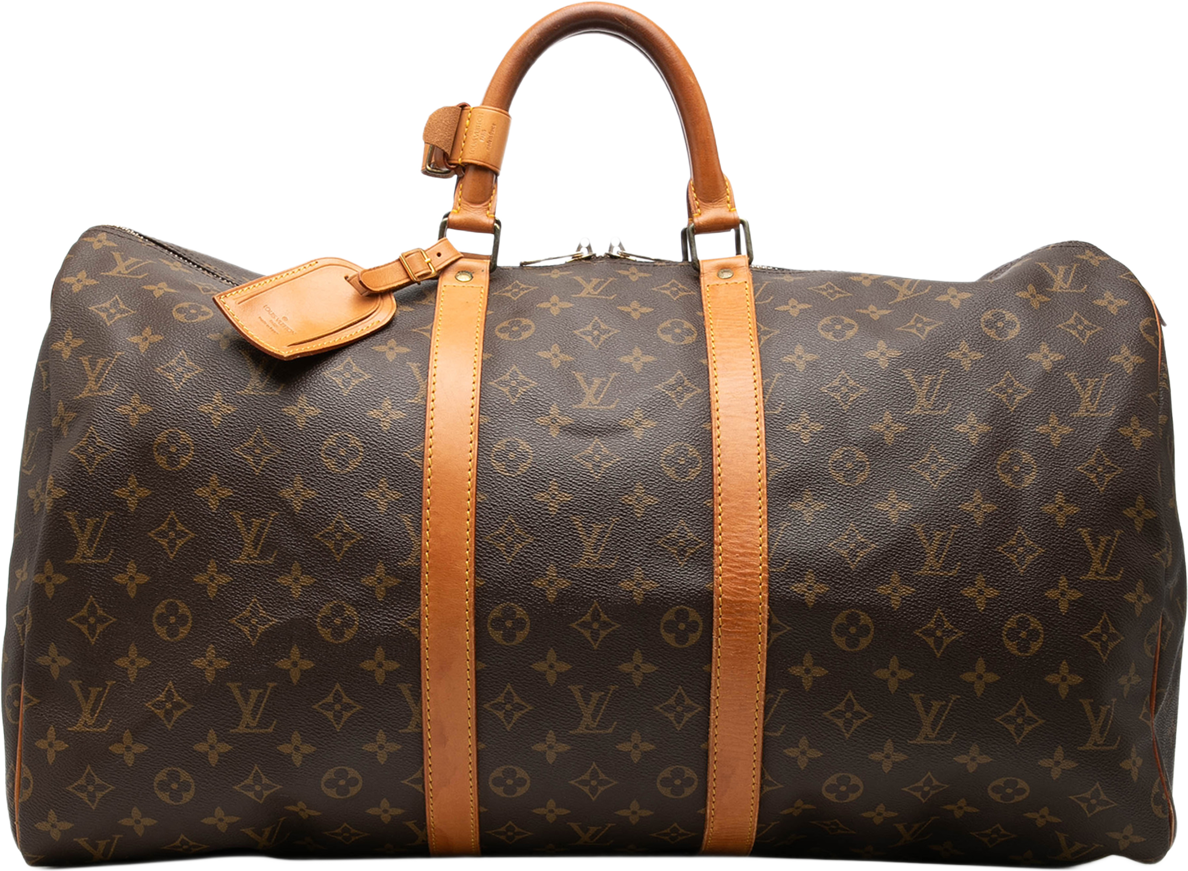 Louis Vuitton Monogram Keepall 55, från Luxclusif, i färgen brun. Klicka för att öppna bilden i stort format