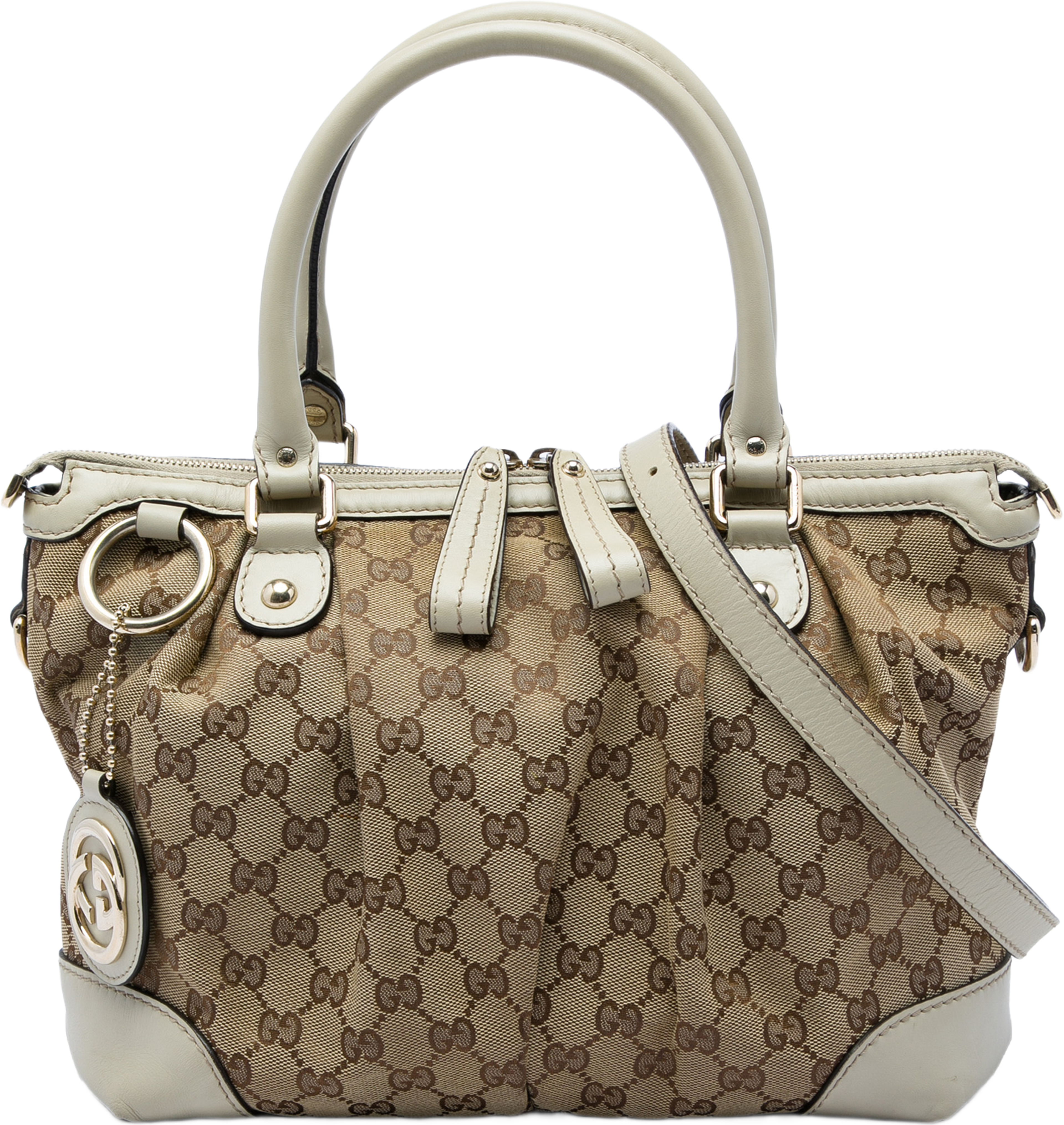 Gucci Gg Canvas Sukey Satchel, från Luxclusif, i färgen vit. Klicka för att öppna bilden i stort format