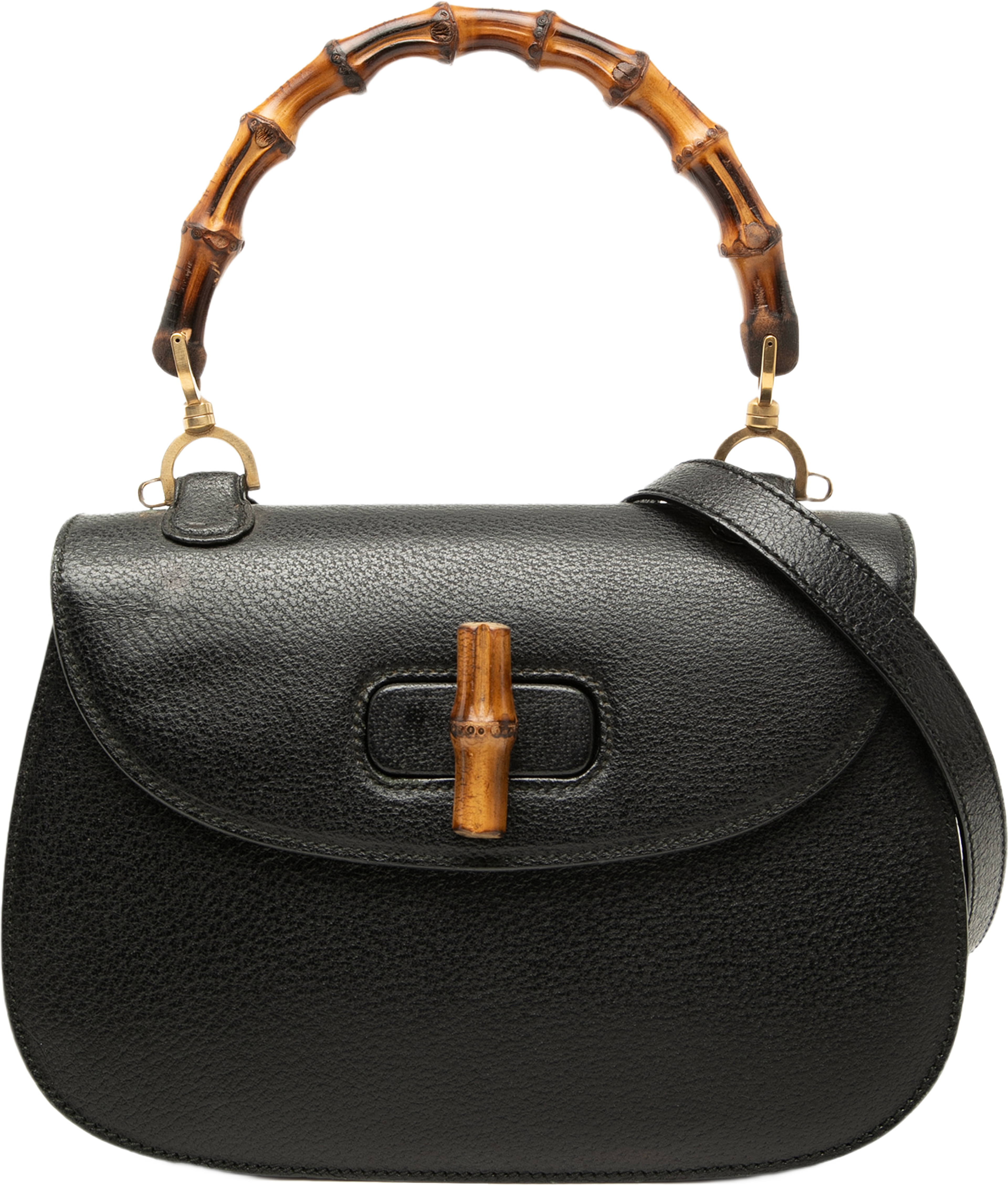 Gucci Grained Calfskin Bamboo Night, från Luxclusif, i färgen svart. Klicka för att öppna bilden i stort format