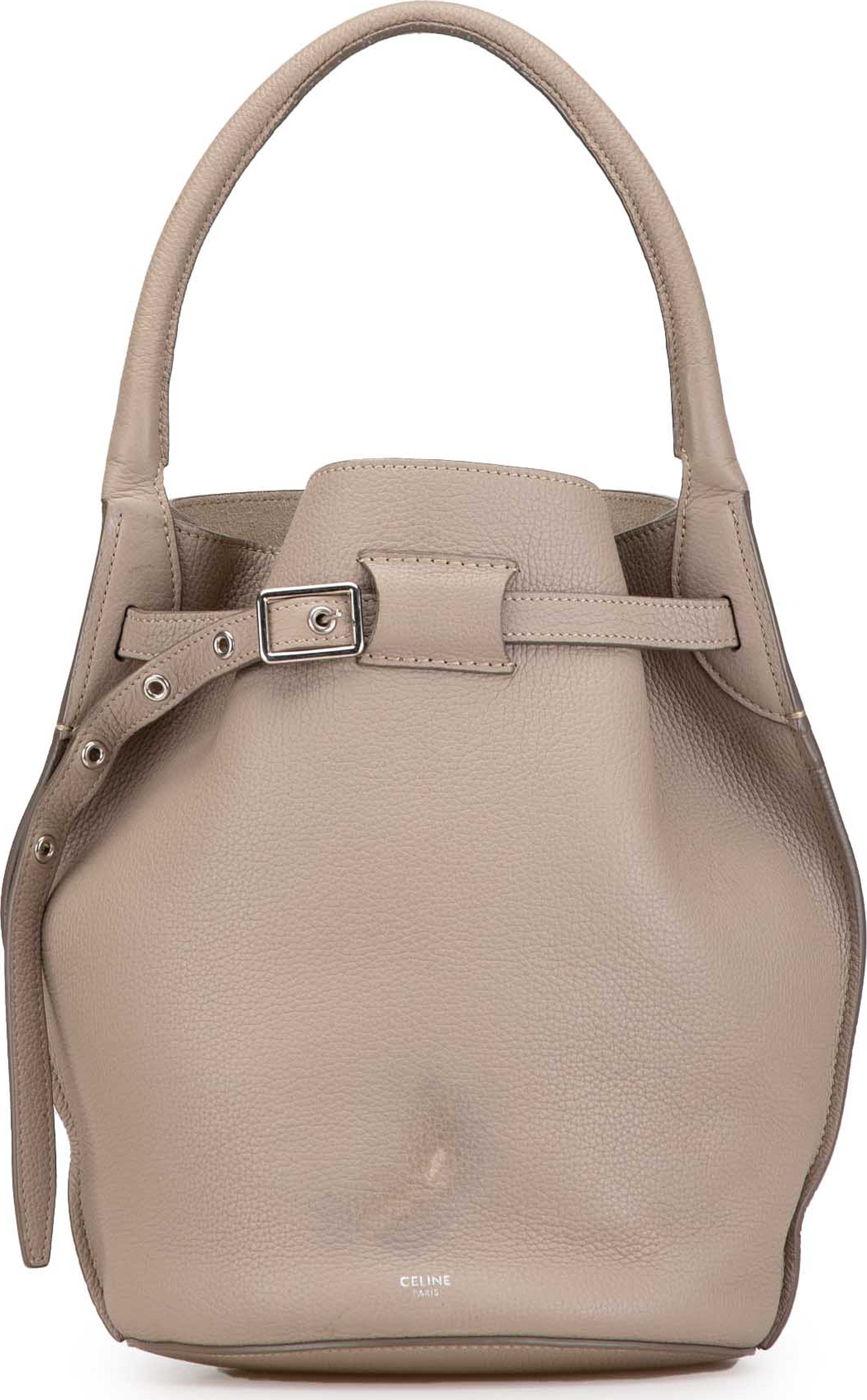 Celine Leather Big Bag Bucket, från Luxclusif, i färgen beige. Klicka för att öppna bilden i stort format