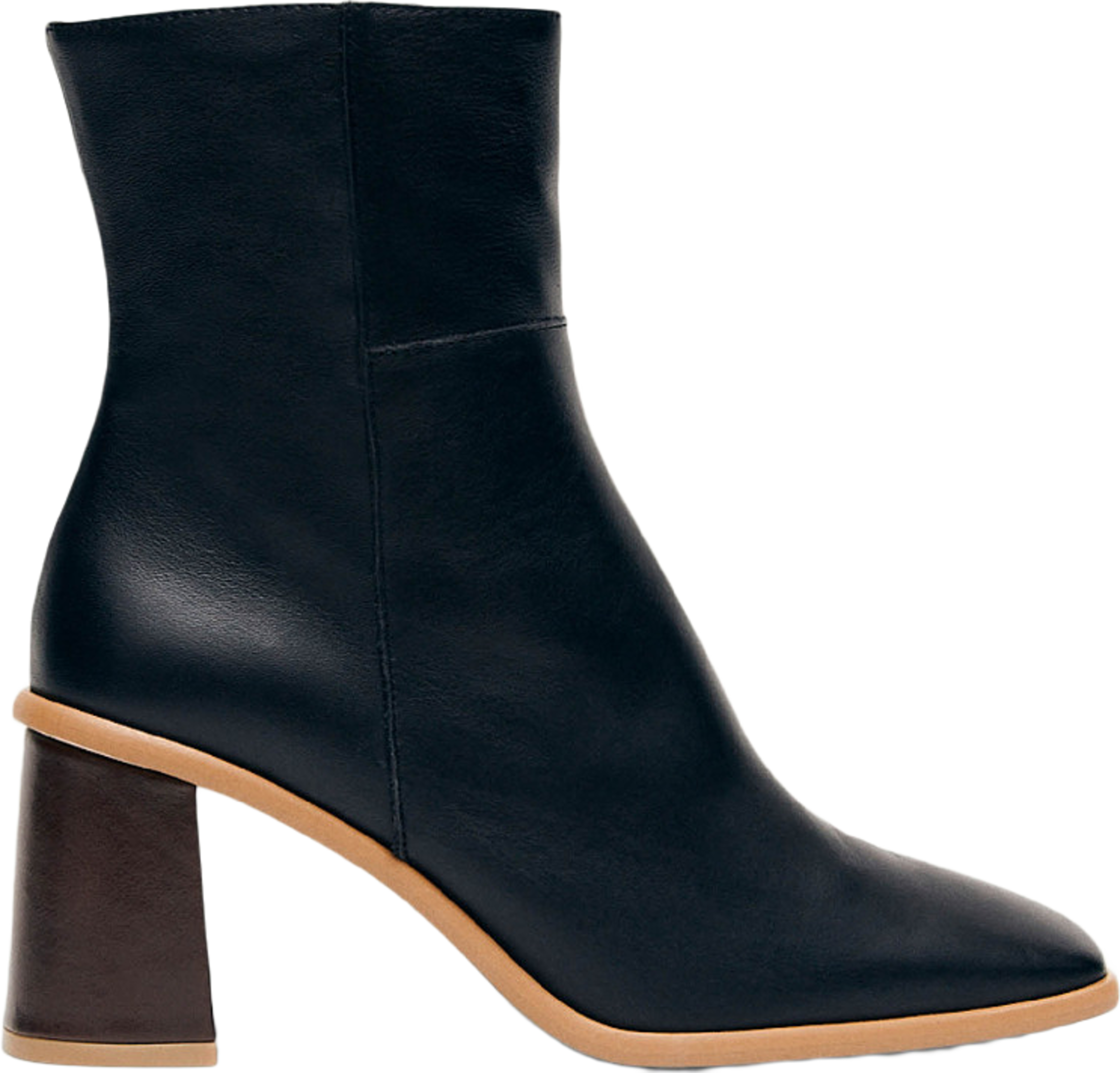 West Vintage Black Leather Ankle Boots