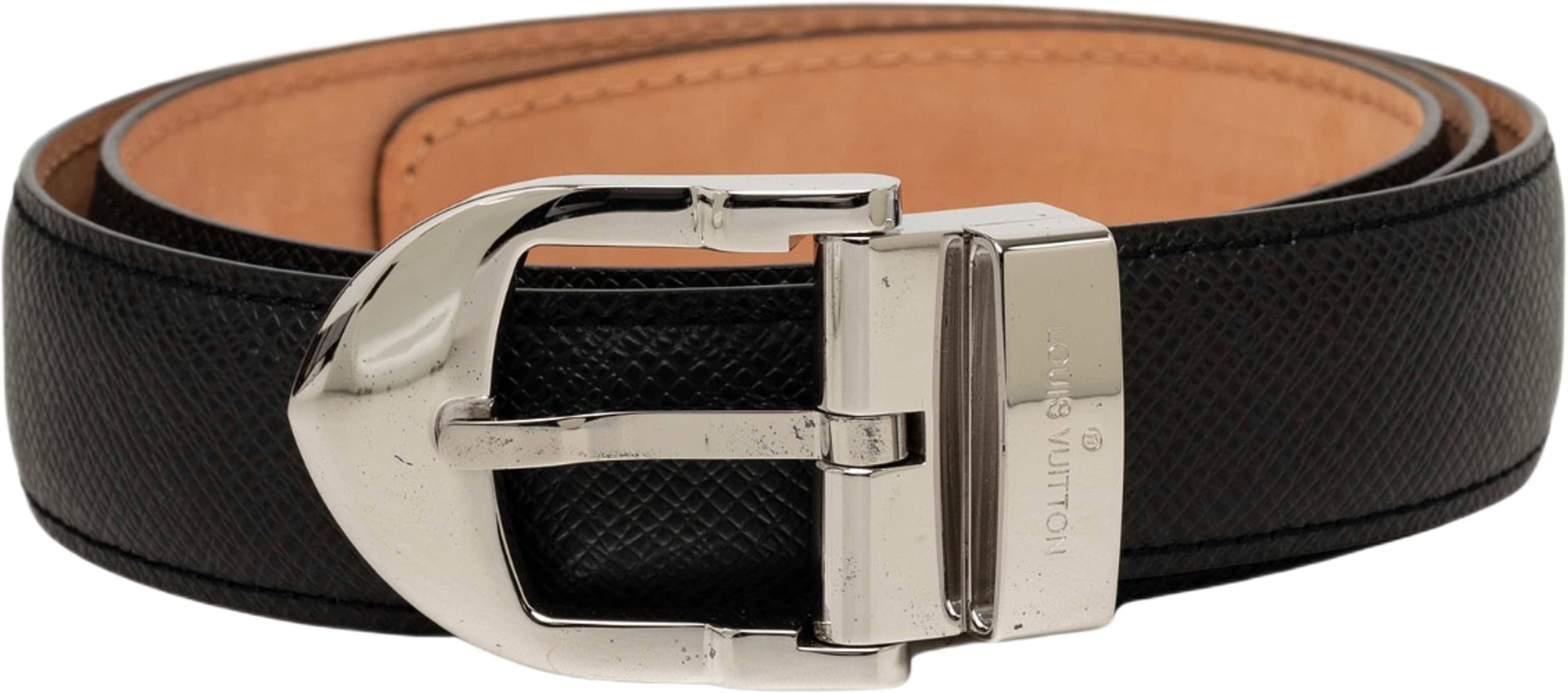 Louis Vuitton Taiga Ceinture Classique Belt, från Luxclusif, i färgen svart. Klicka för att öppna bilden i stort format