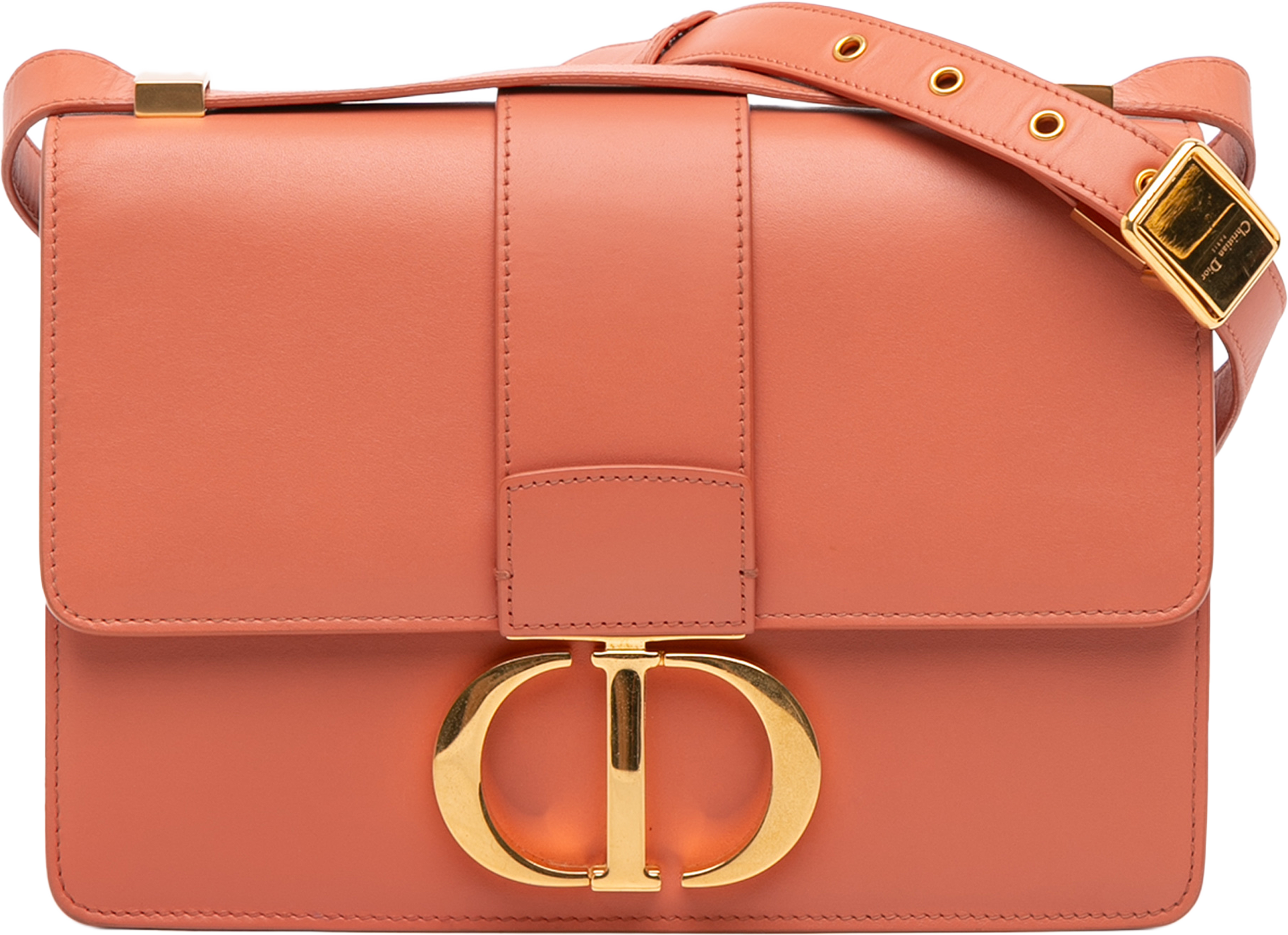 Dior Leather 30 Montaigne Flap, från Luxclusif, i färgen orange. Klicka för att öppna bilden i stort format