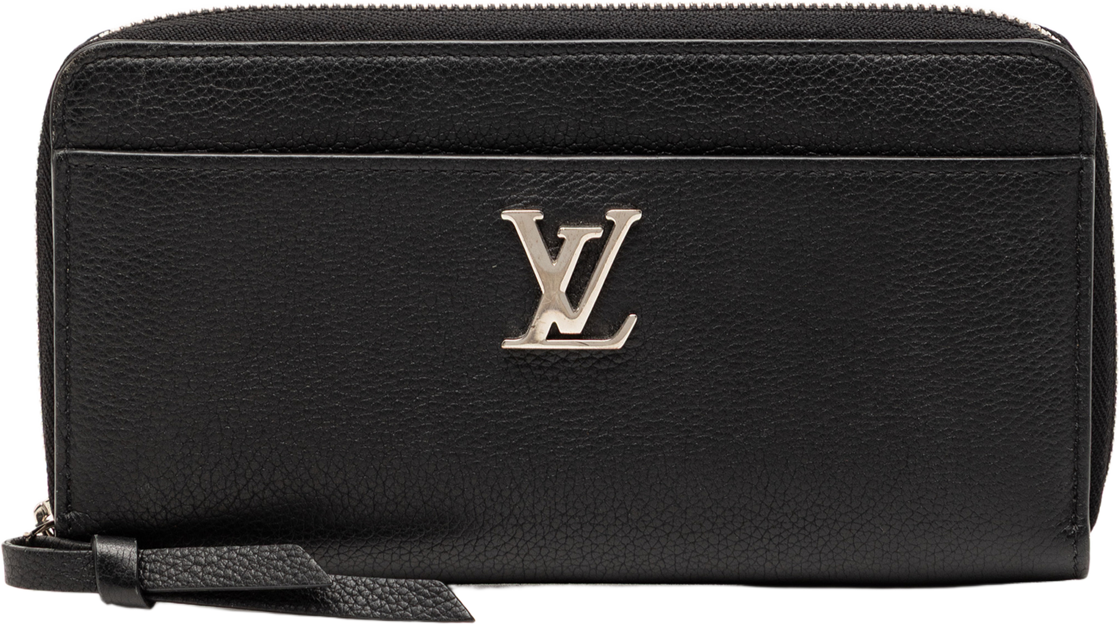 Louis Vuitton Leather Lockme Zippy Wallet, från Luxclusif, i färgen black. Klicka för att öppna bilden i stort format