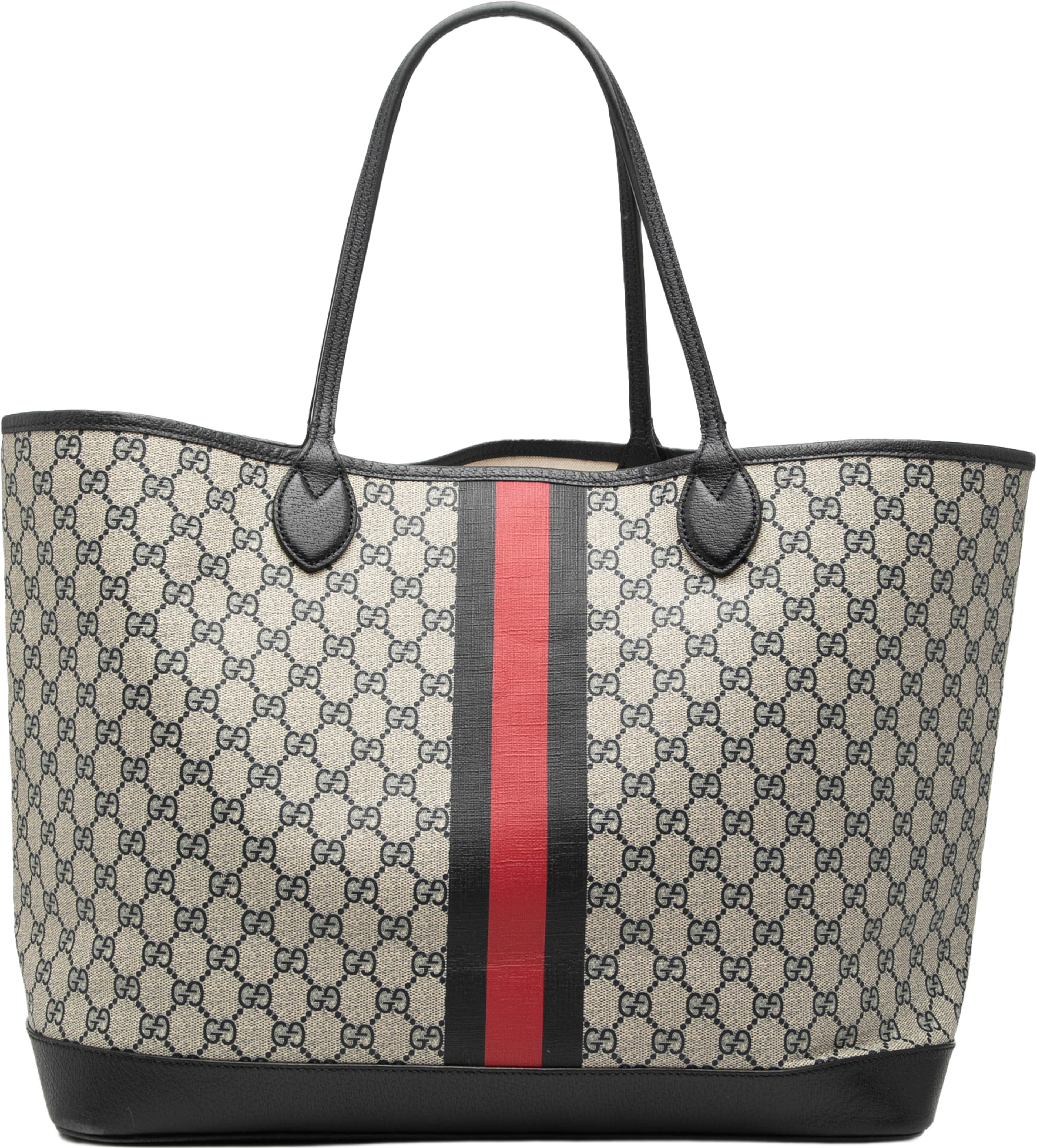 Gucci Large Gg Supreme Web Ophidia Shopper Tote, från Luxclusif, i färgen beige. Klicka för att öppna bilden i stort format