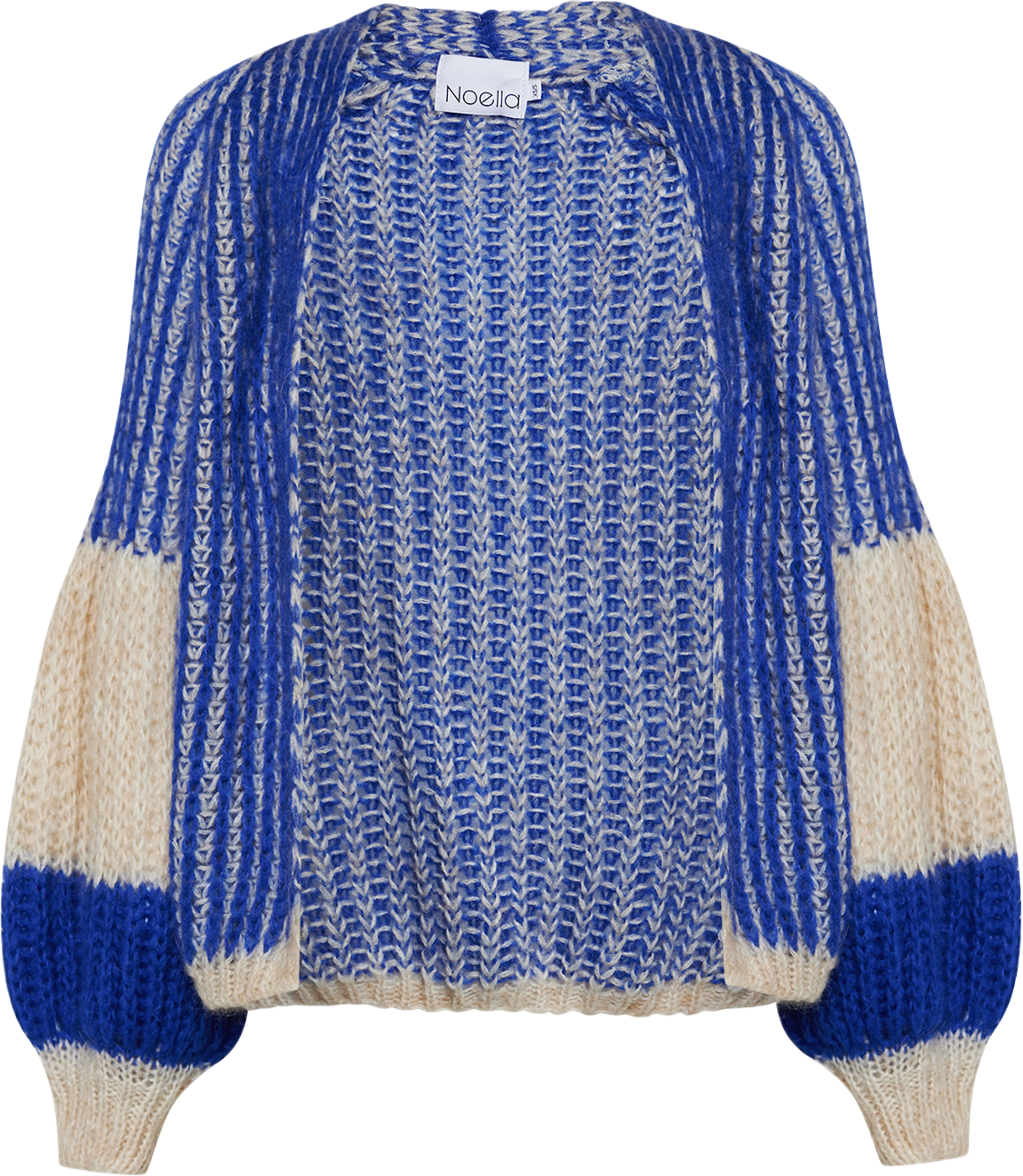 Liana Knit Cardigan - Cream/cobalt Blue